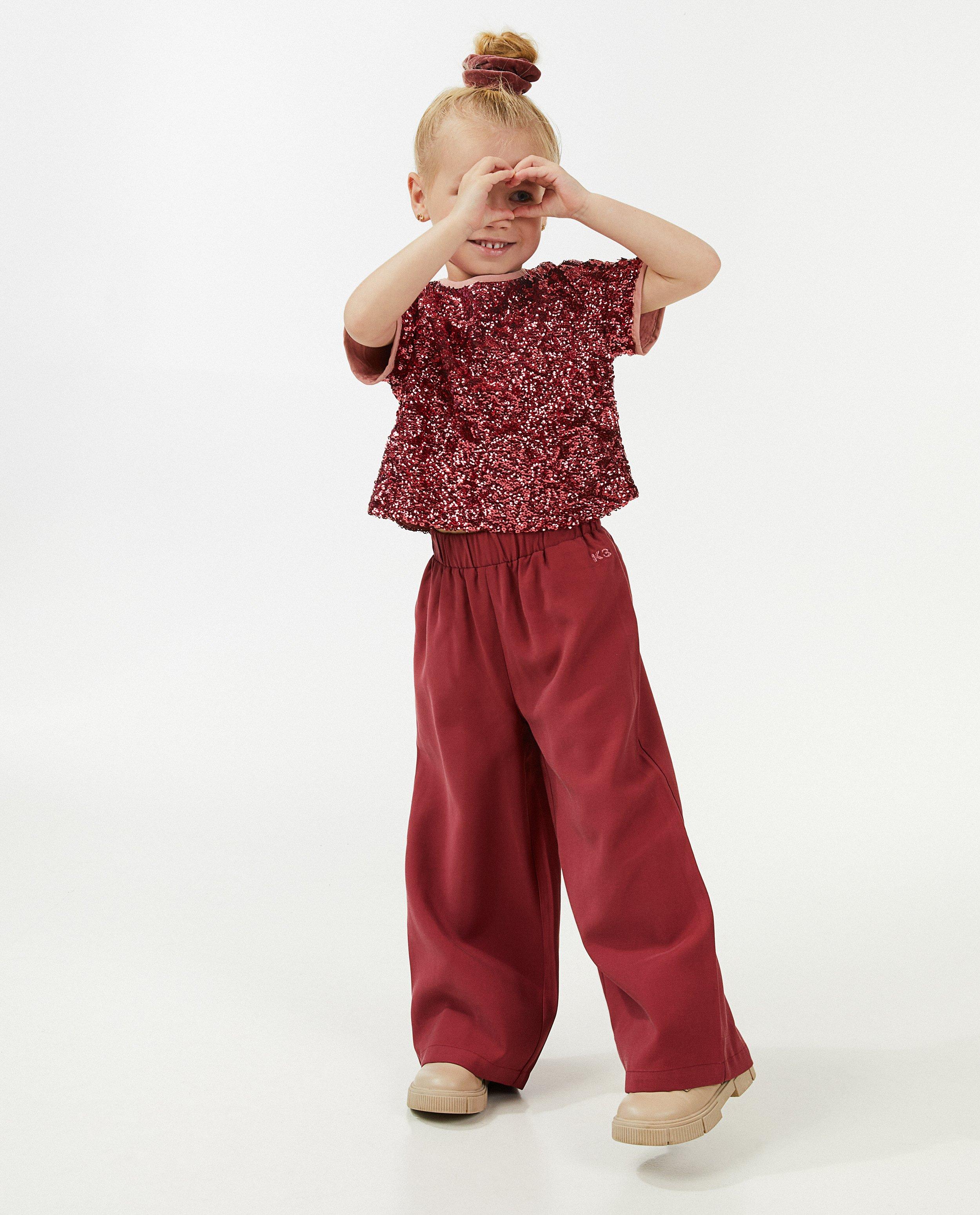 Rode broek, wide leg fit - null - K3