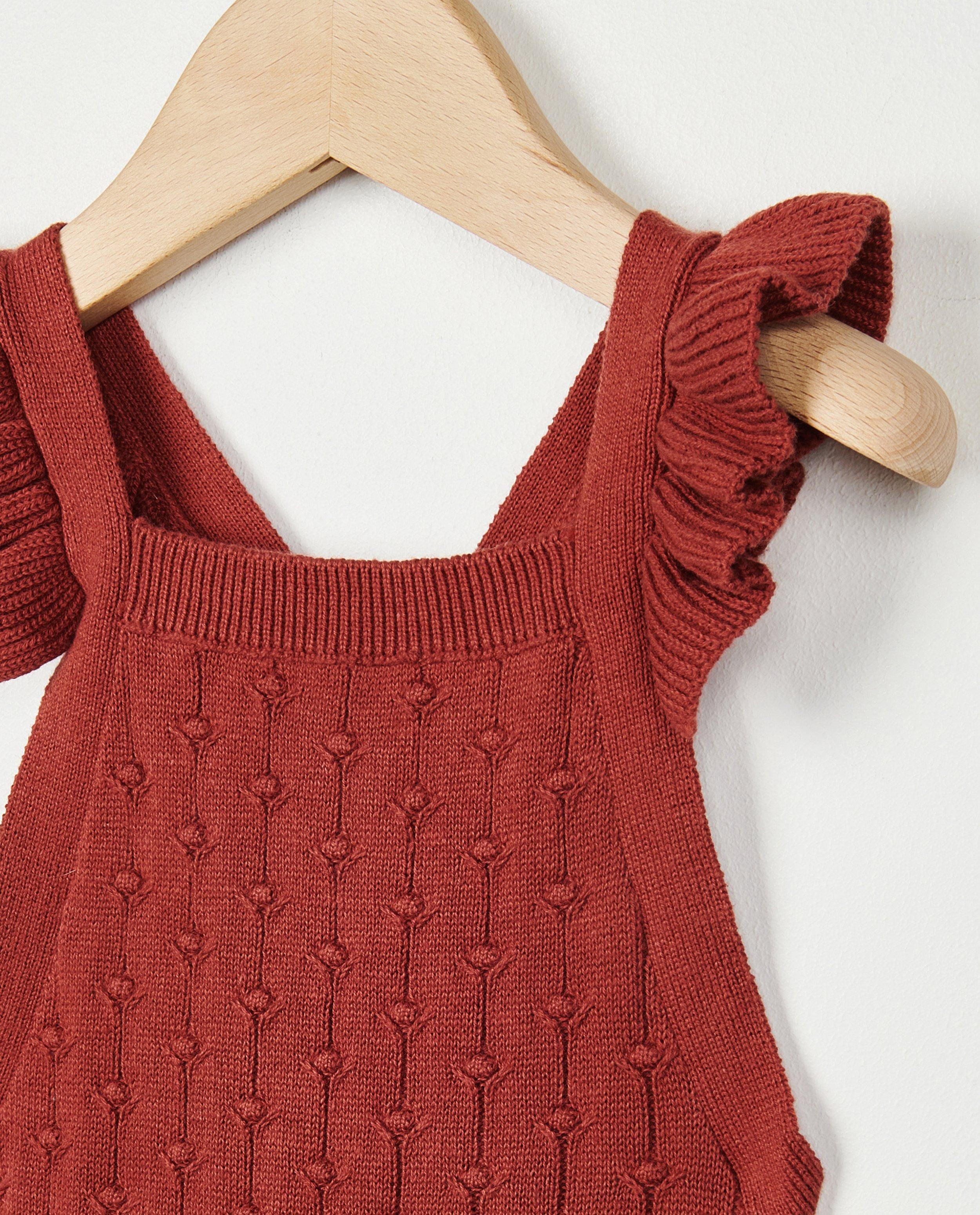 Gebreide salopette - Product Detail - donkerrood - afbeelding nummer 3