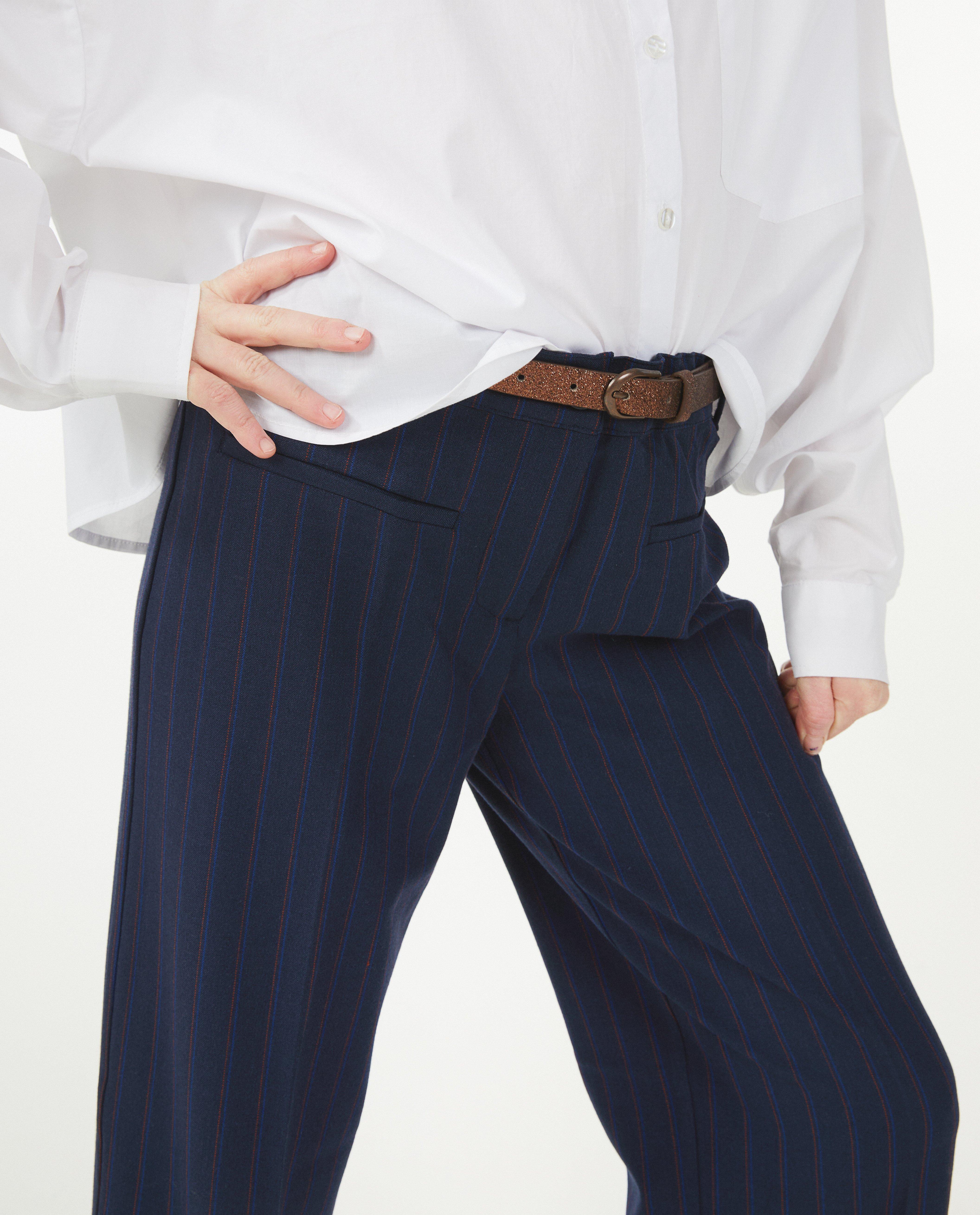 Broeken - Blauwe broek met strepen