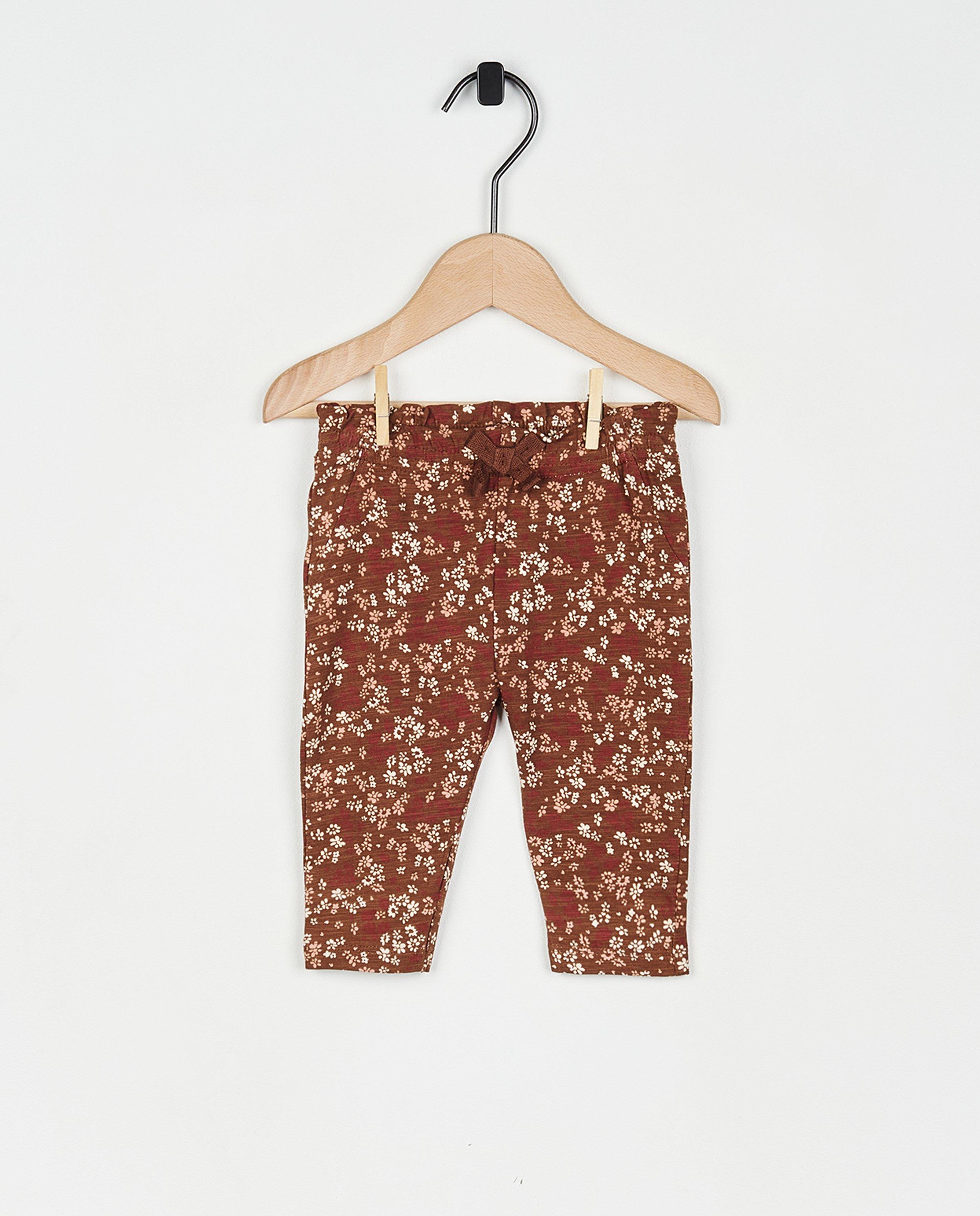 Bruine broek met print - null - Newborn 50-68