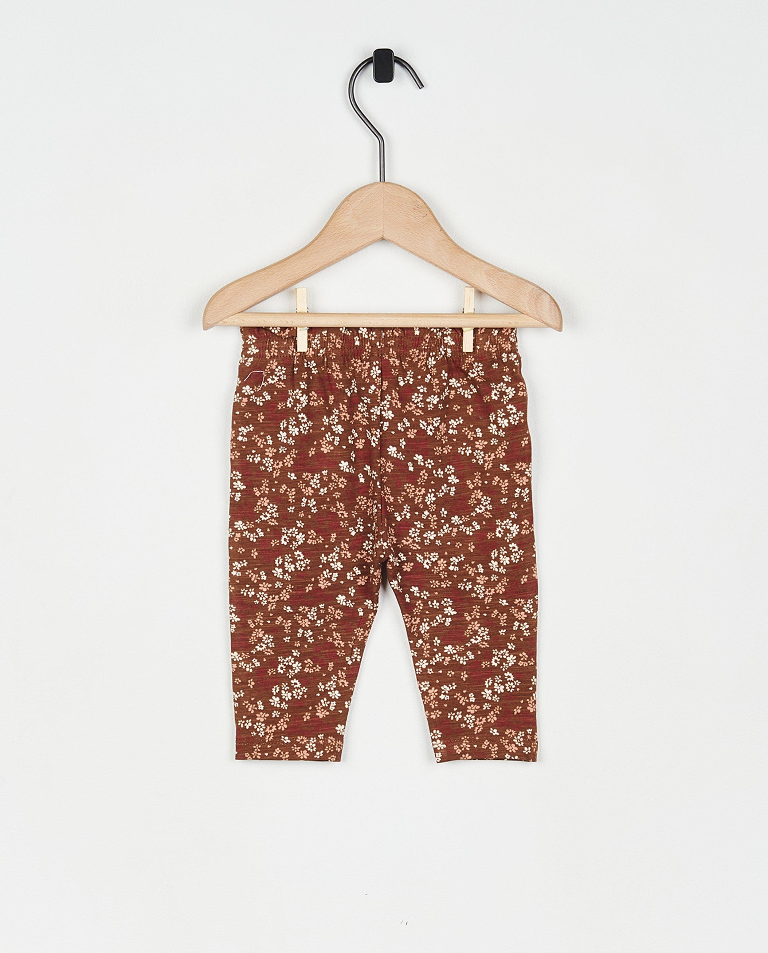 Broeken - Bruine broek met print