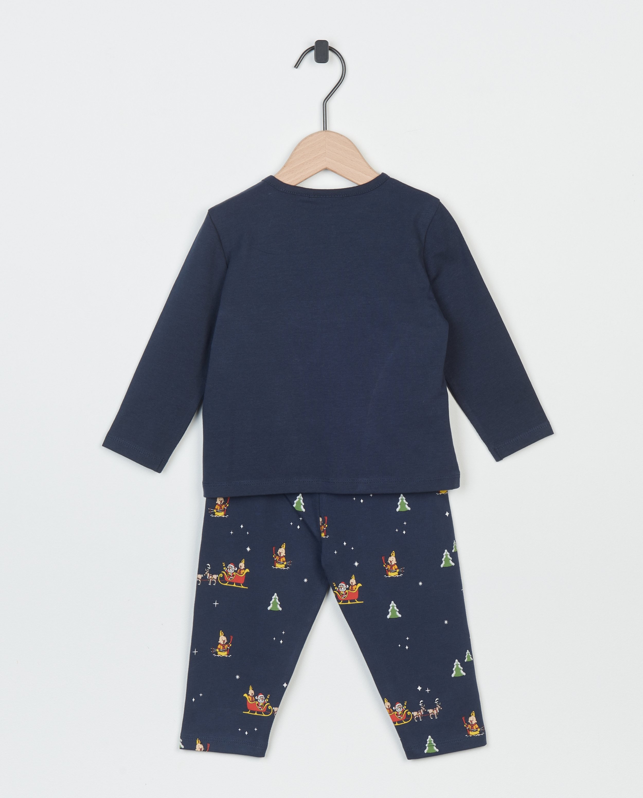 Nachtkleding - Blauwe pyjama met print