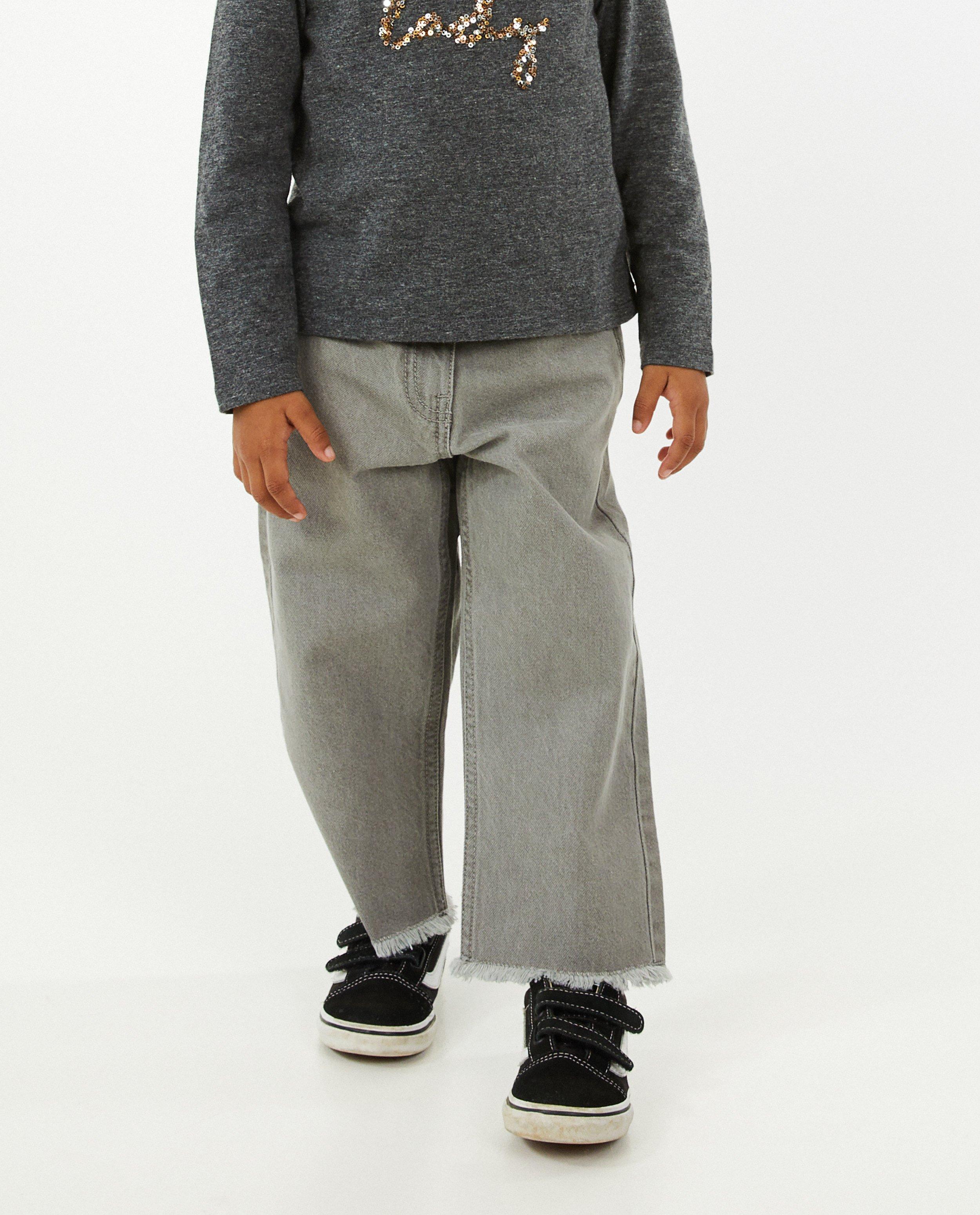 Jeans - Grijze culotte, culotte fit