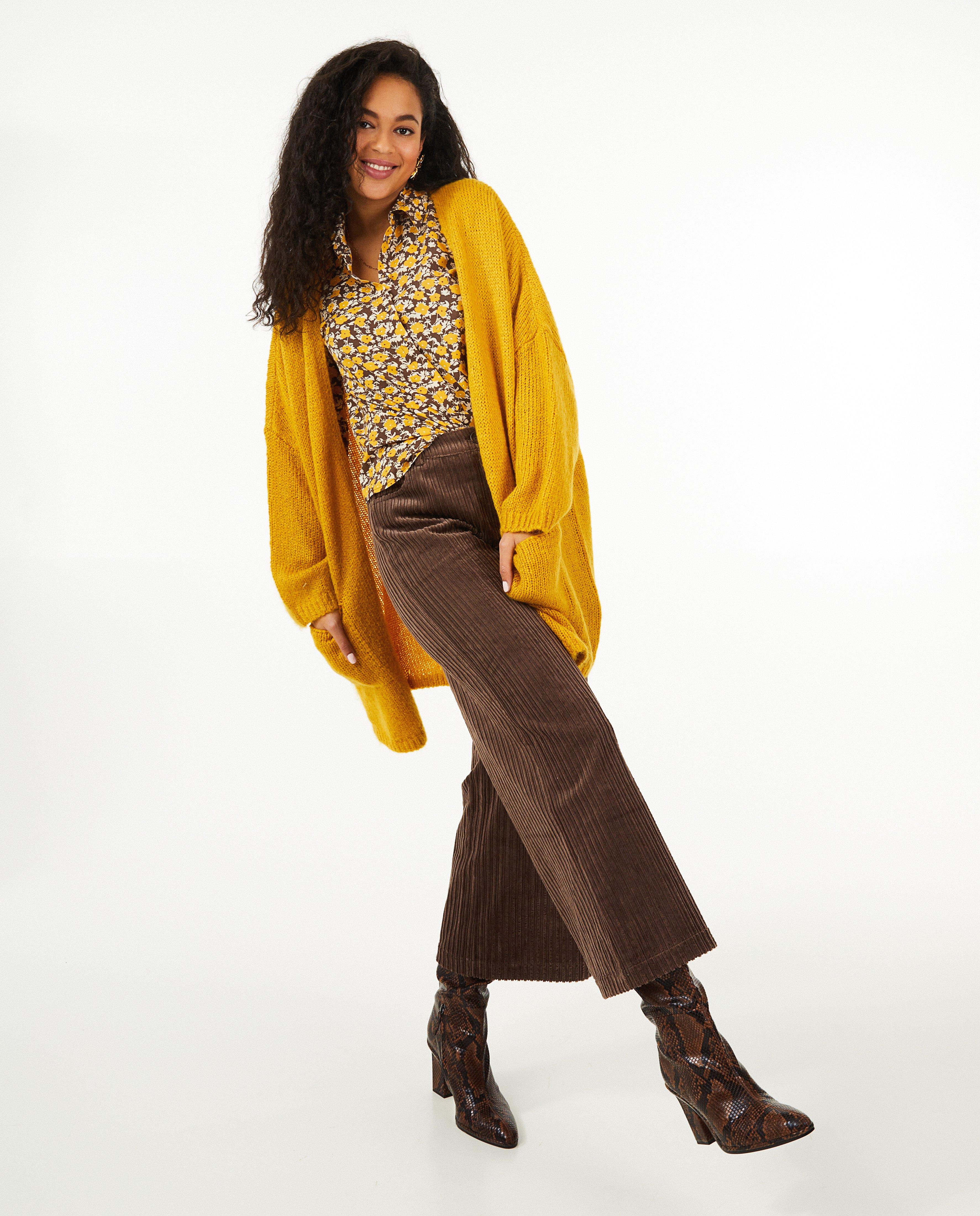 Pantalon en velours côtelé, coupe jupe-culotte - null - Sora