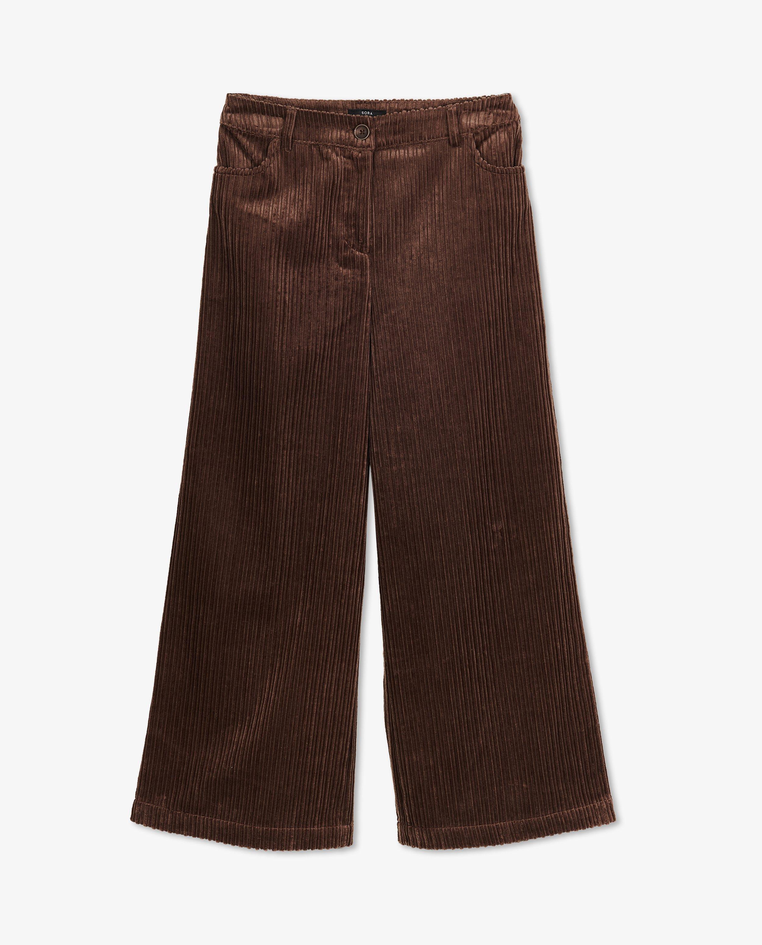 Pantalons - Pantalon en velours côtelé, coupe jupe-culotte