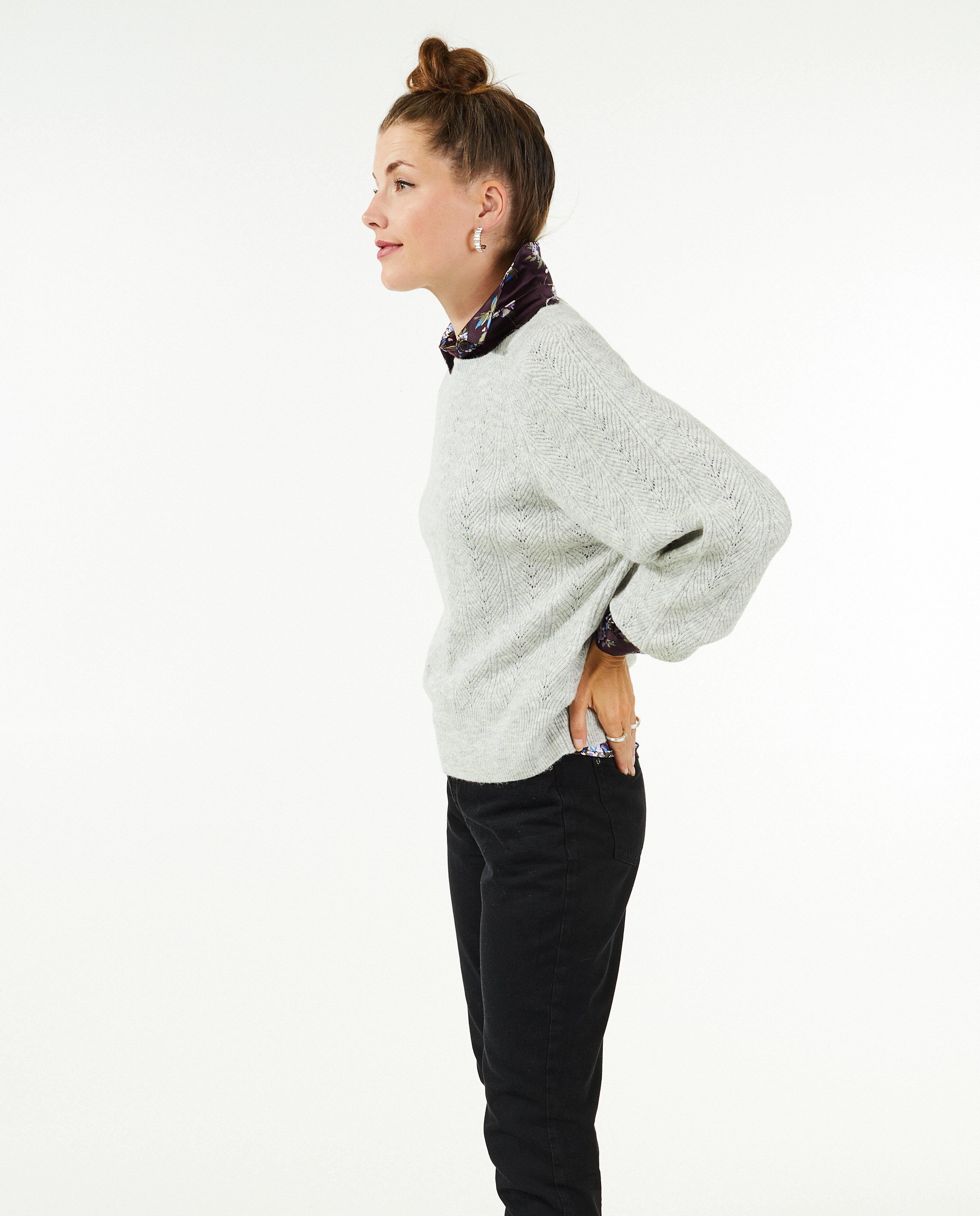 Pulls - Pull gris à paillettes