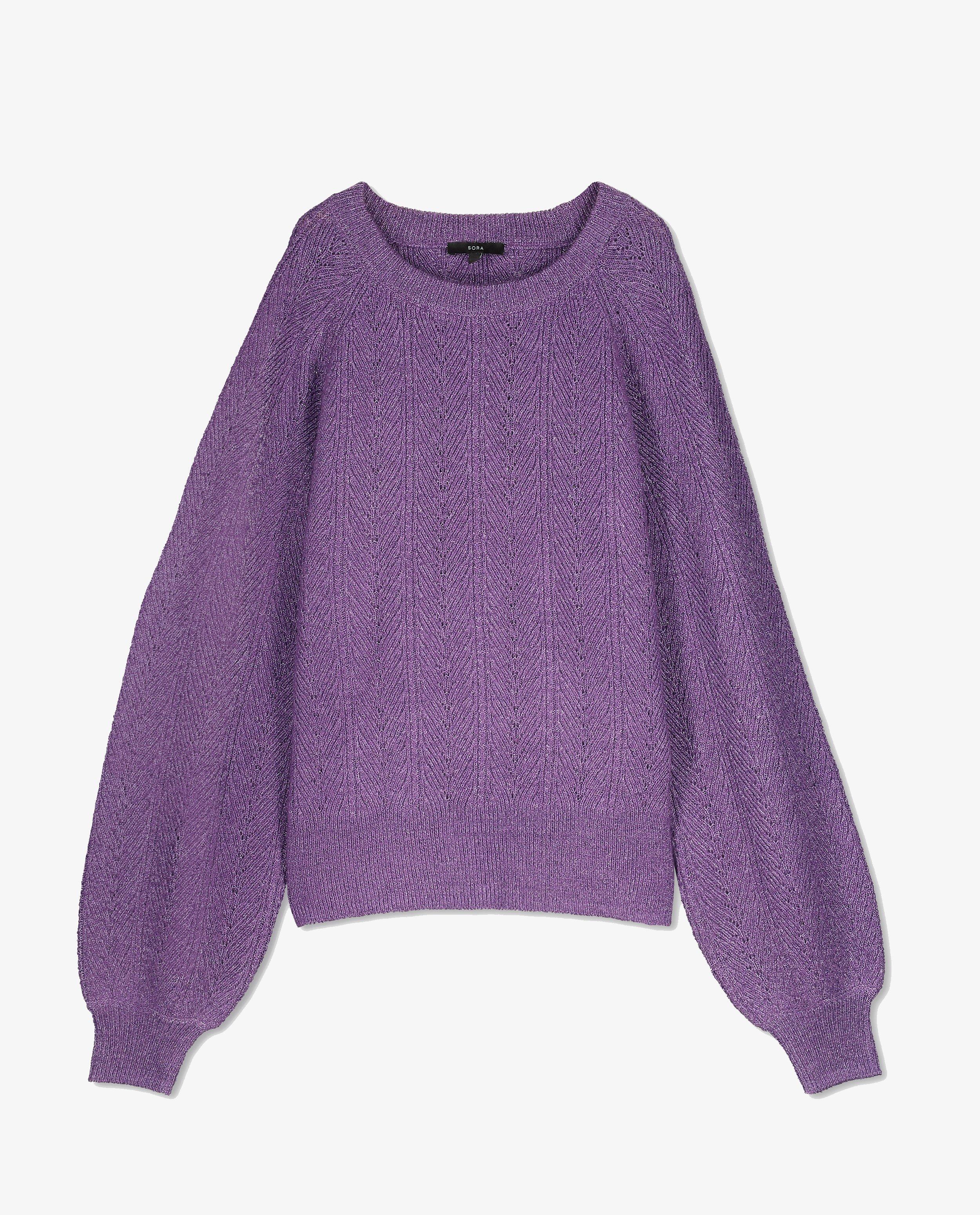 Pulls - Pull mauve à paillettes