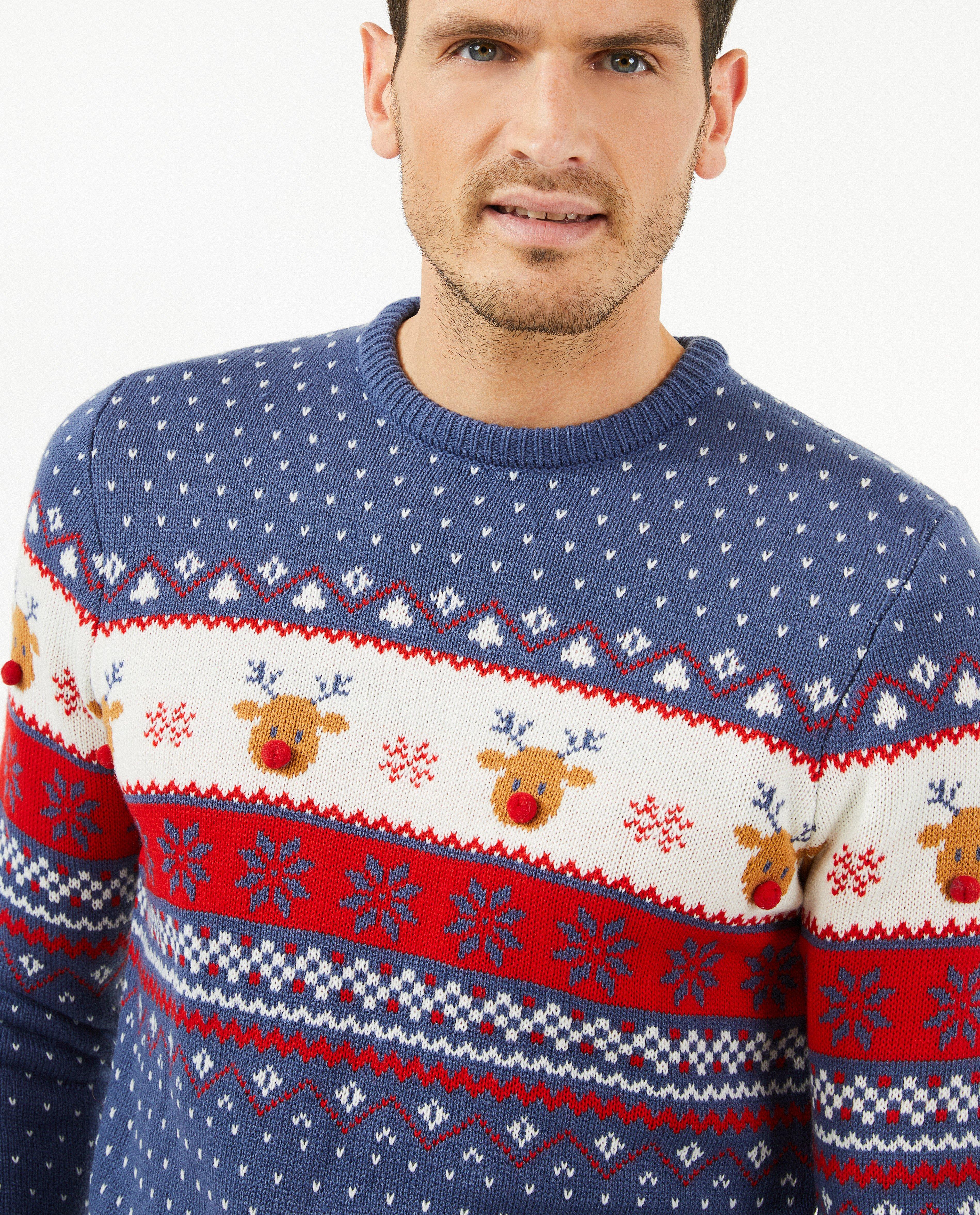 Pulls - Pull de Noël bleu, hommes