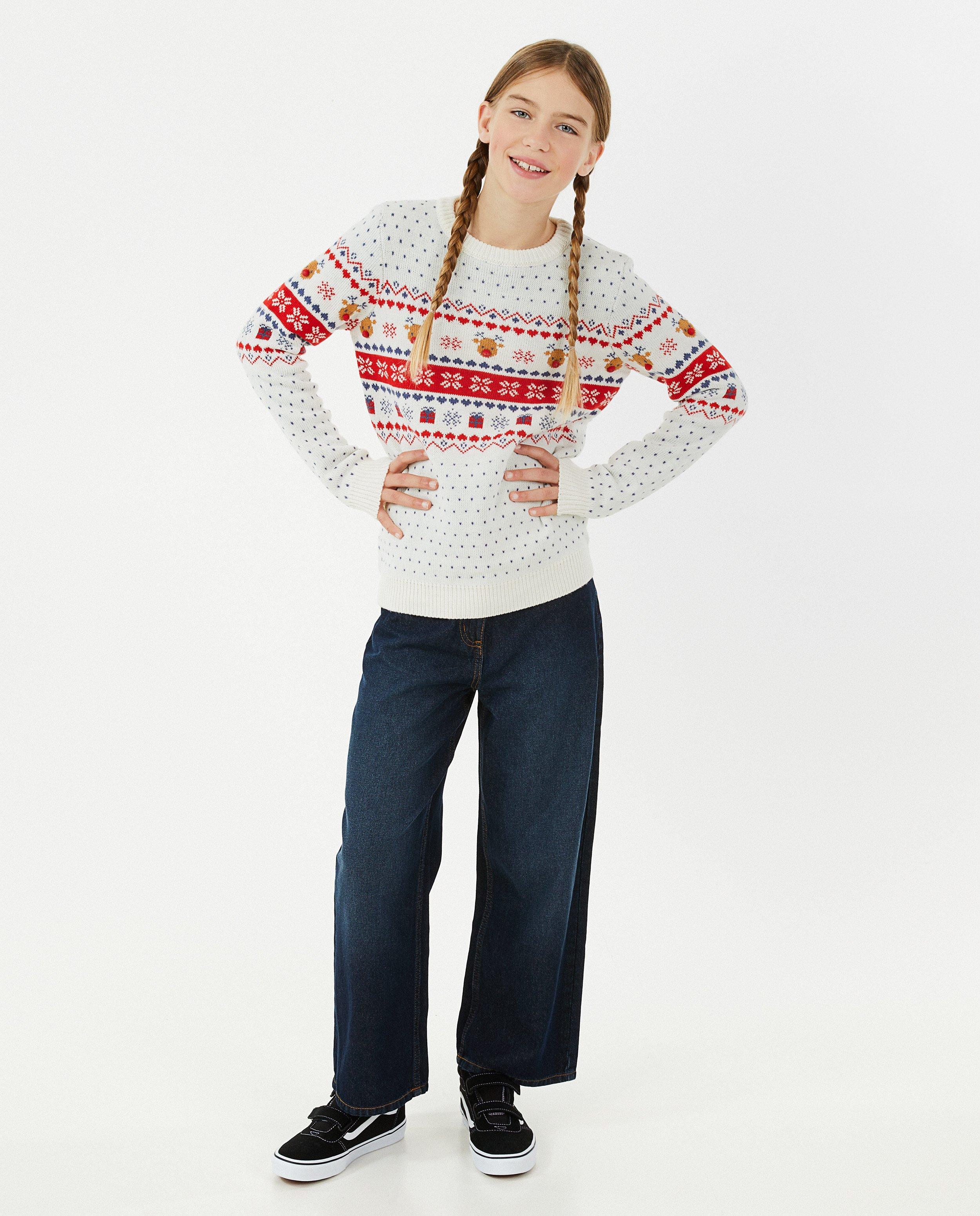 Pull de Noël blanc, 7-14 ans - null - Familystories