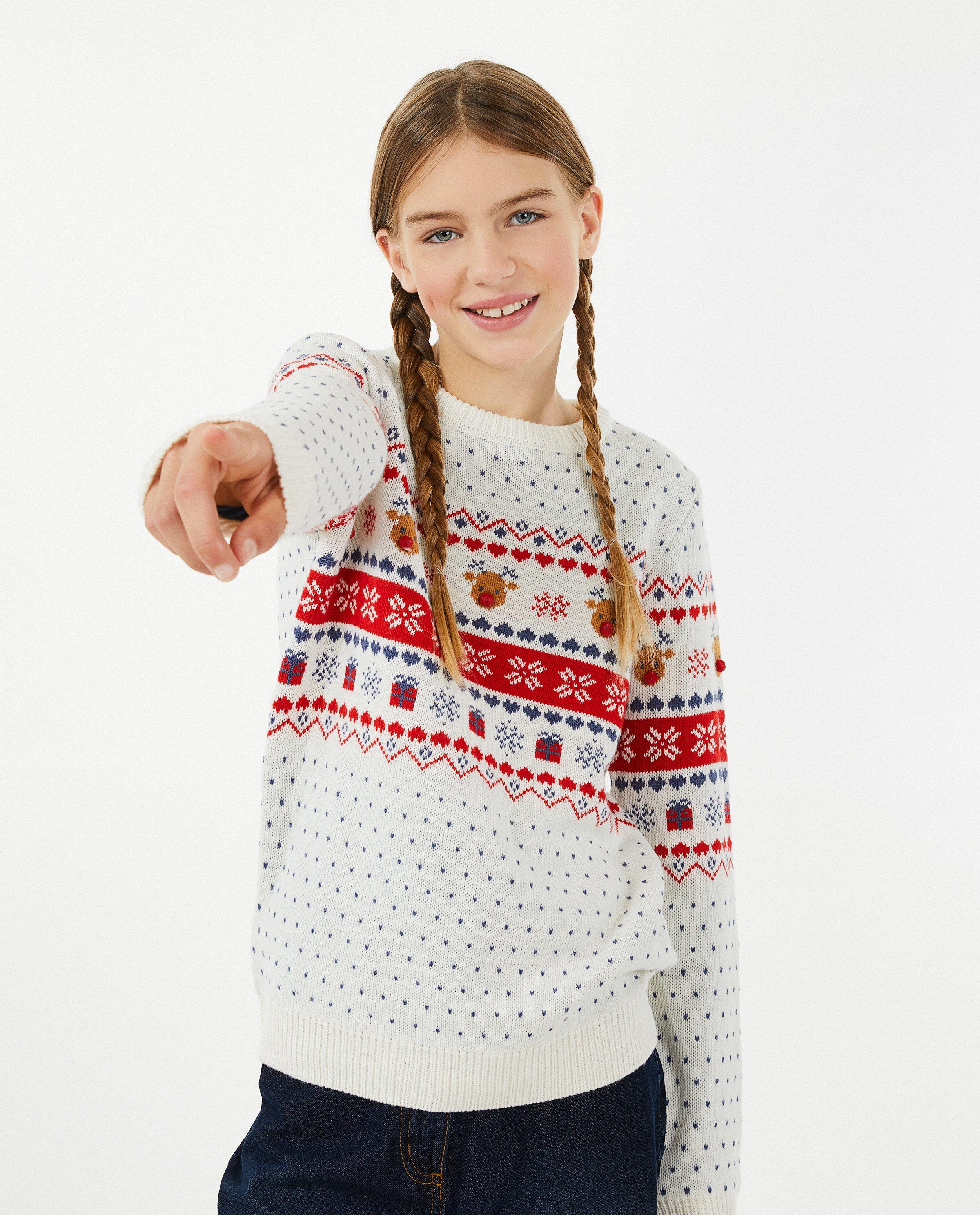 Pulls - Pull de Noël blanc, 7-14 ans