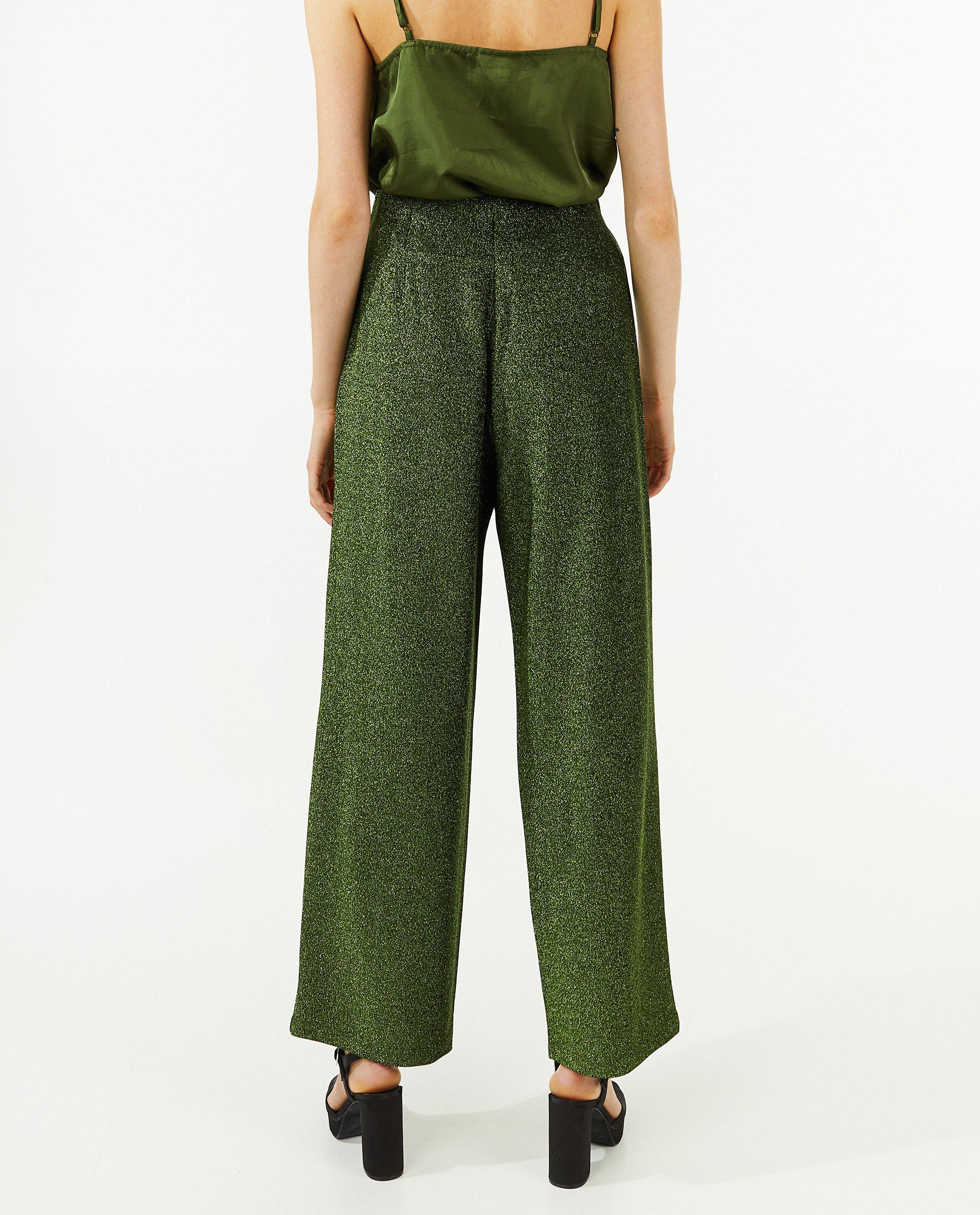 Broeken - Groene broek met glitter