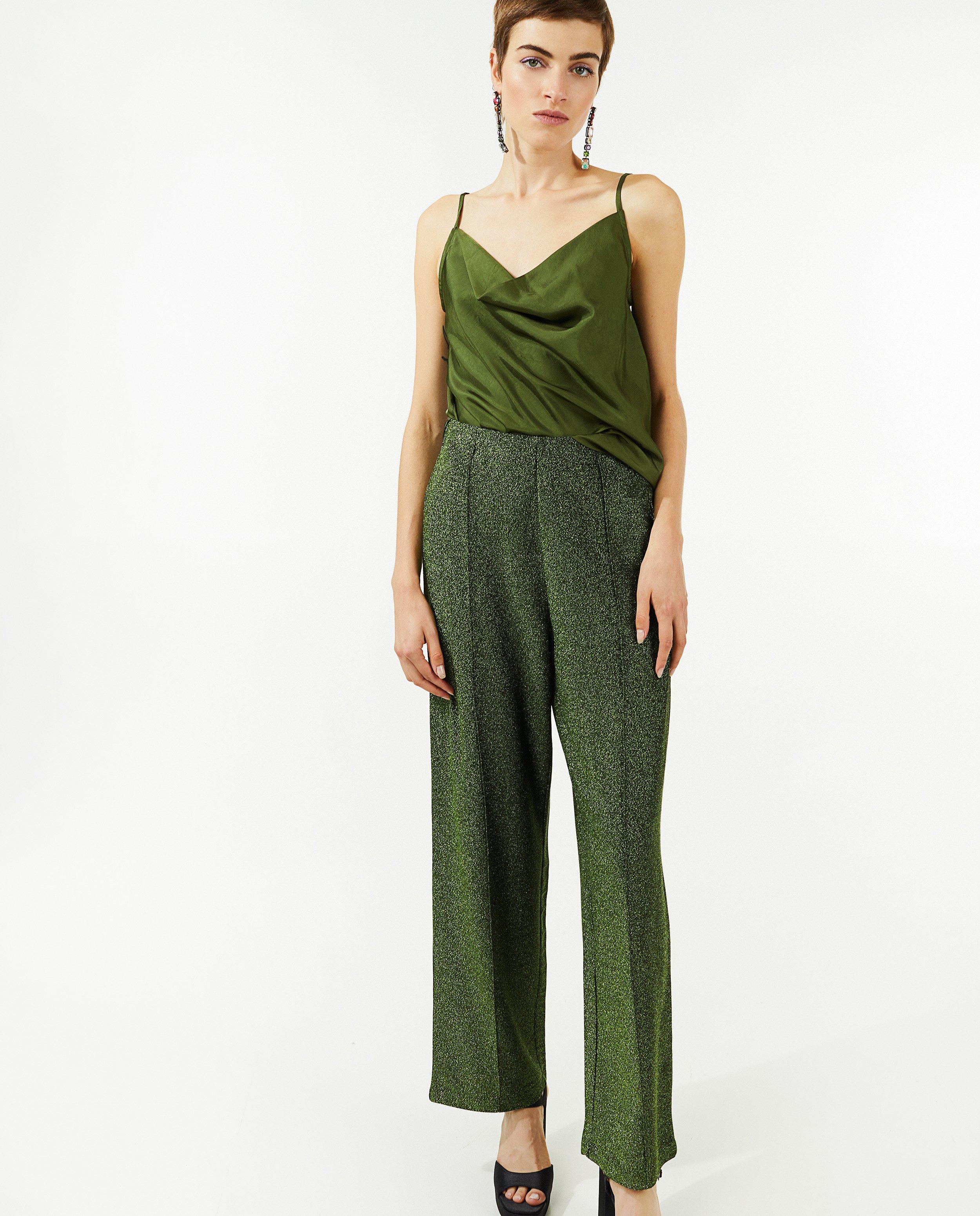 Broeken - Groene broek met glitter