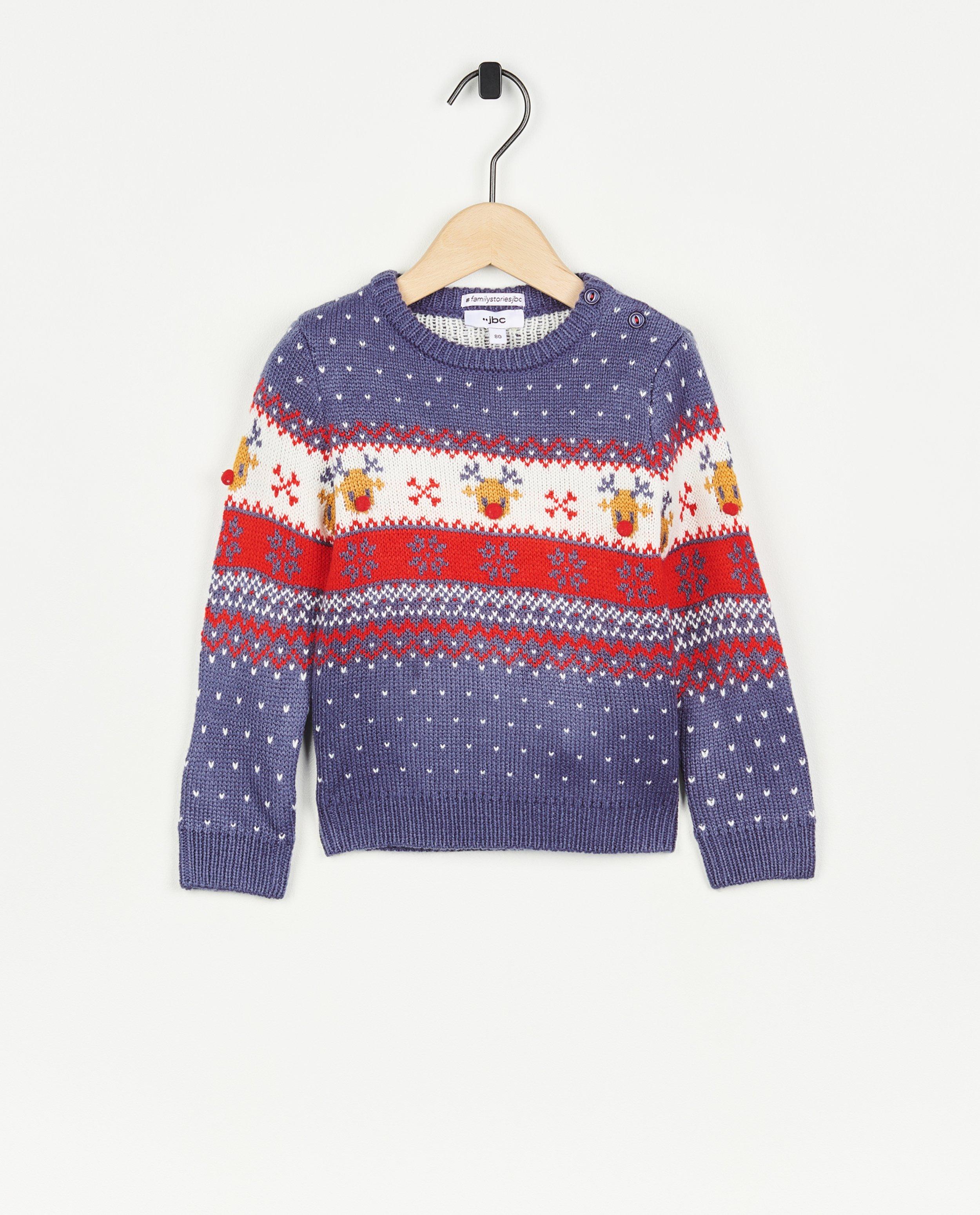 Blauwe kersttrui, baby - null - Familystories
