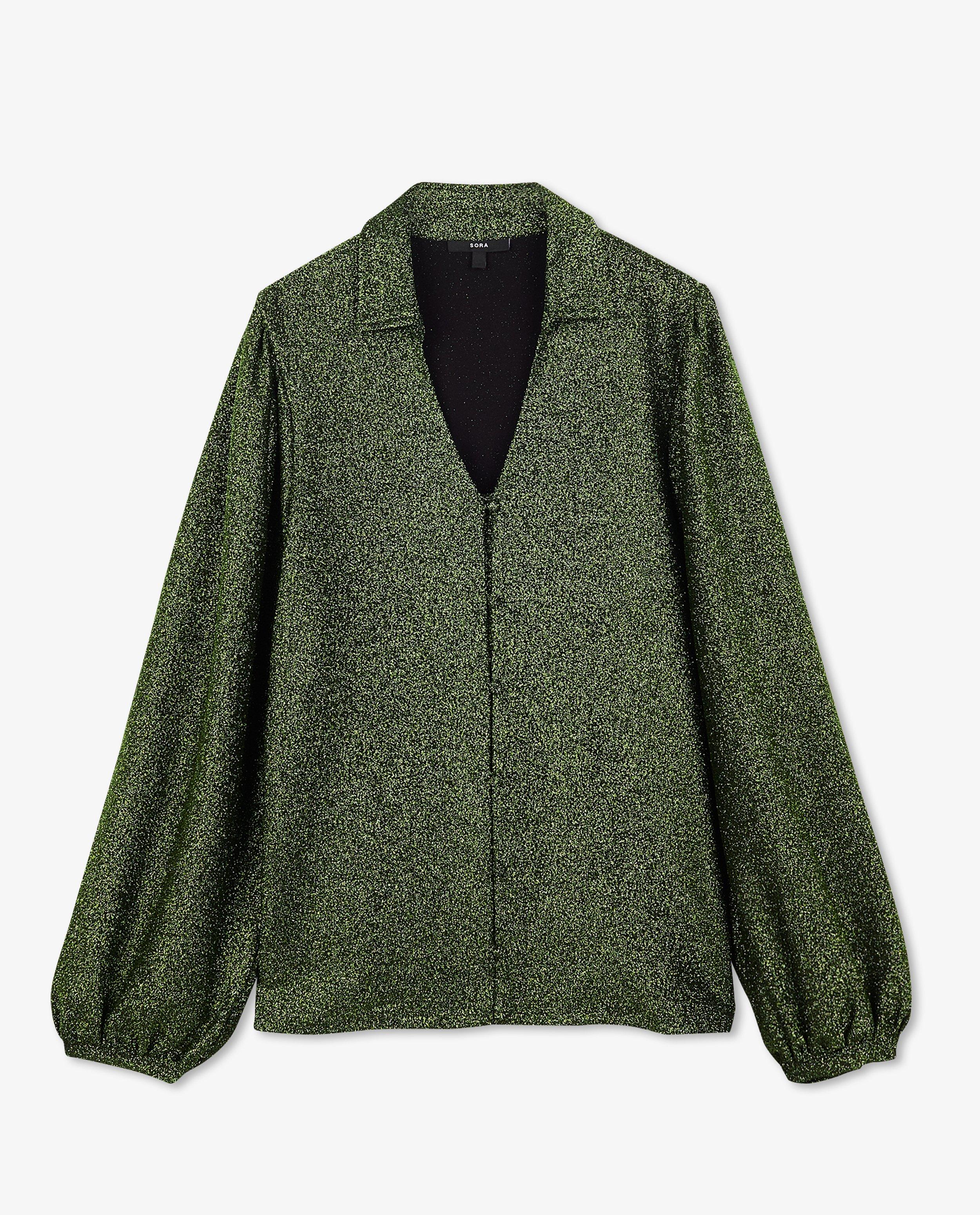 Chemises - Blouse verte à paillettes