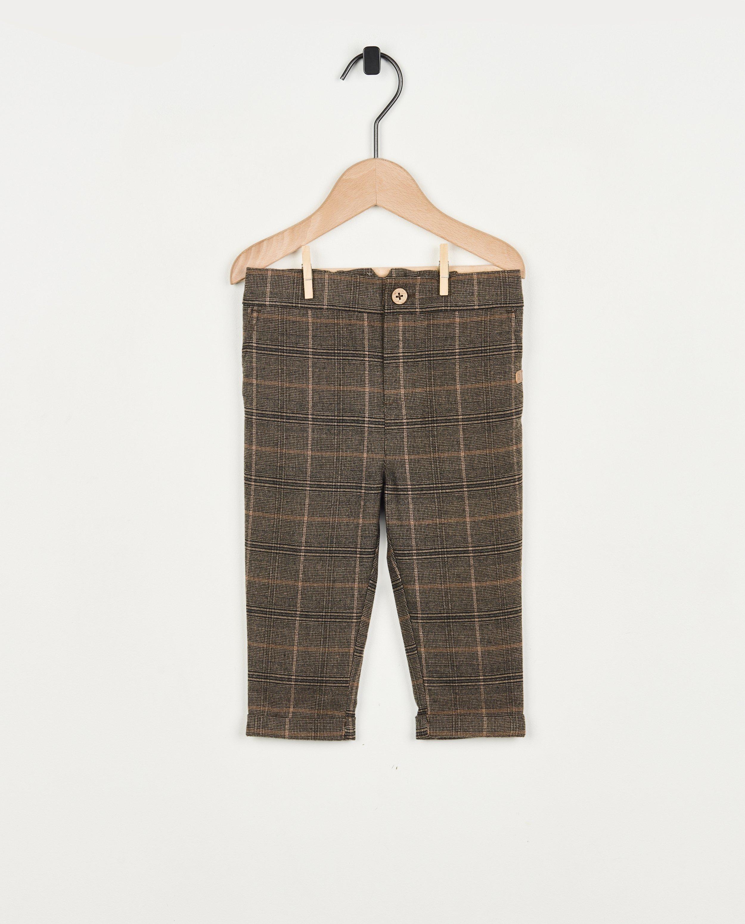 Bruine broek met ruiten - null - Cuddles and Smiles