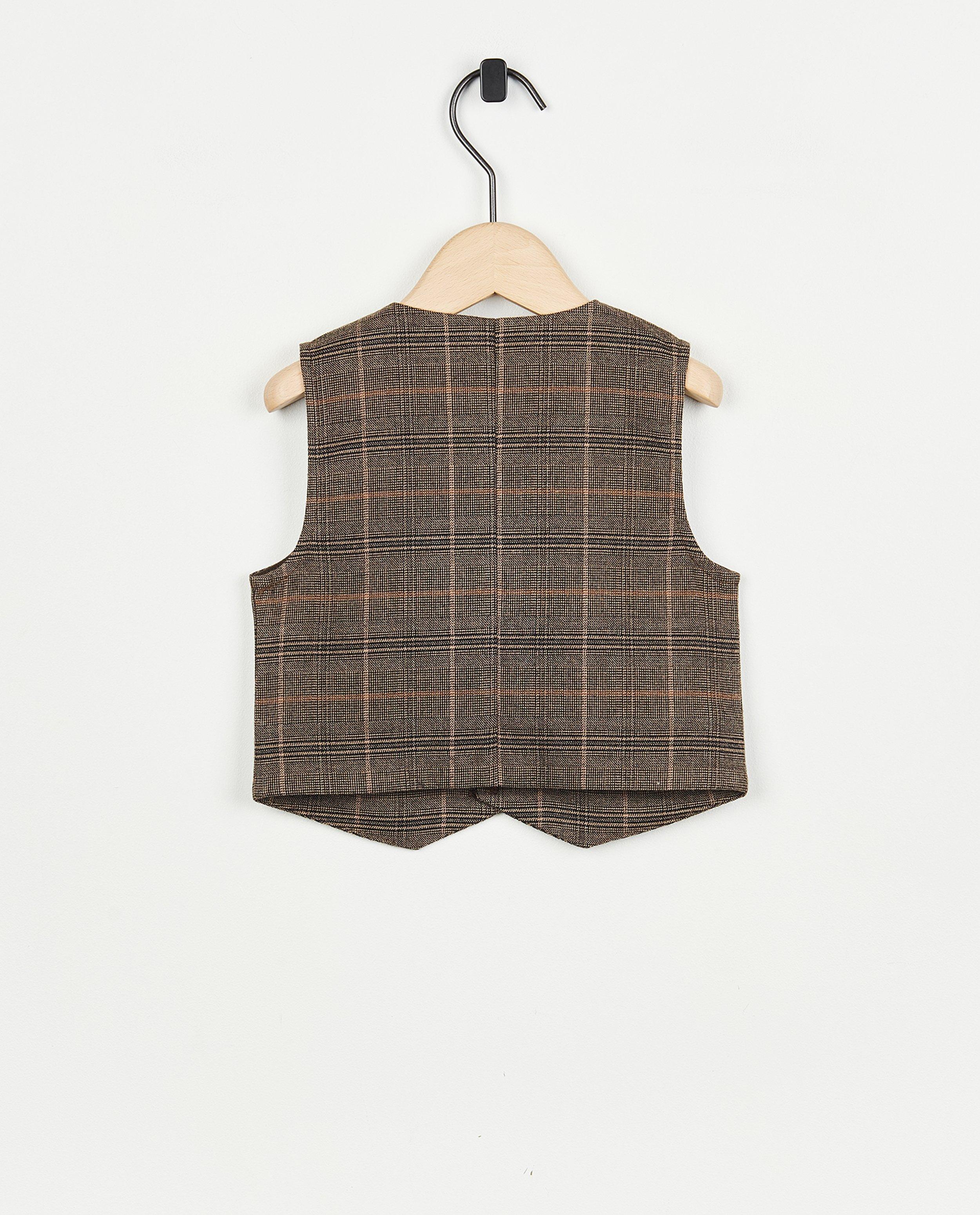 Blazers - Bruine gilet met ruiten
