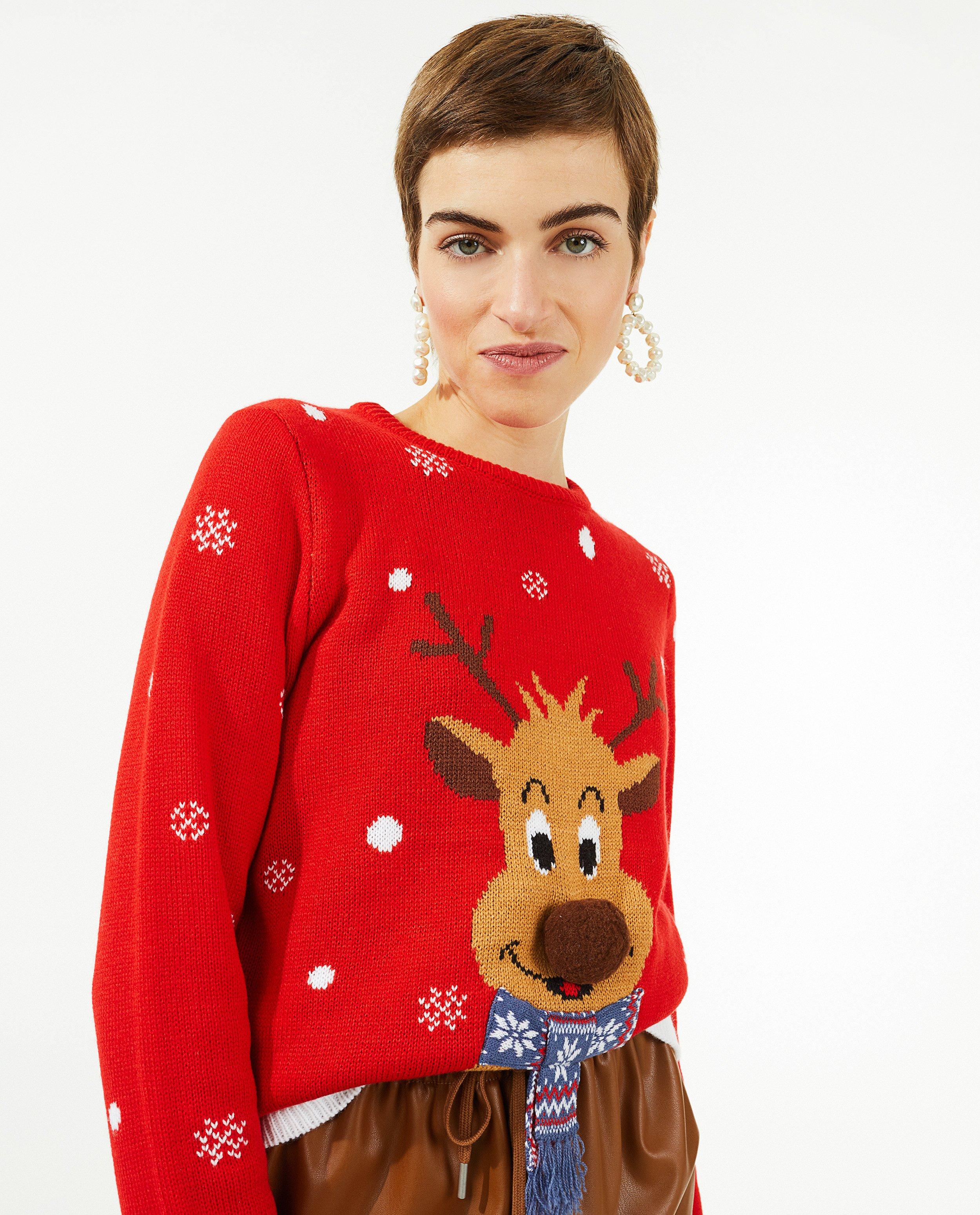 Pulls - Pull de Noël rouge, femmes