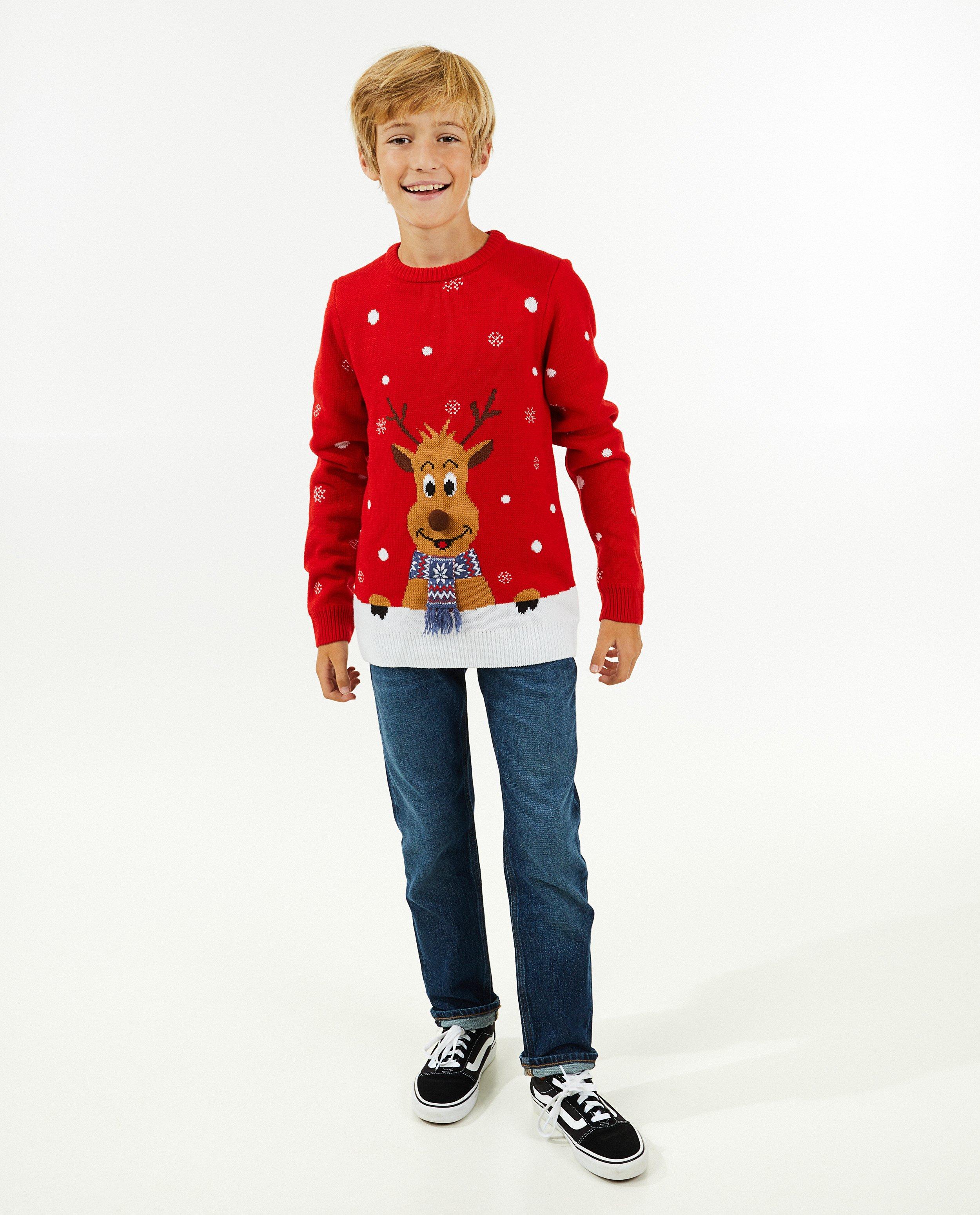 Rode kersttrui, 7-14 jaar - null - Familystories