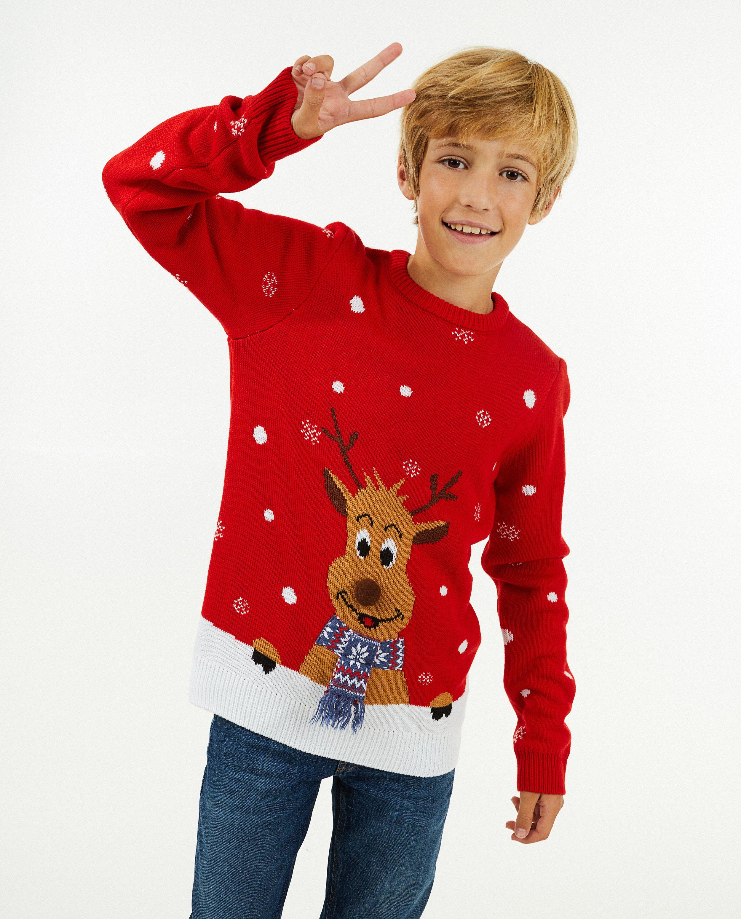 Truien - Rode kersttrui, 7-14 jaar