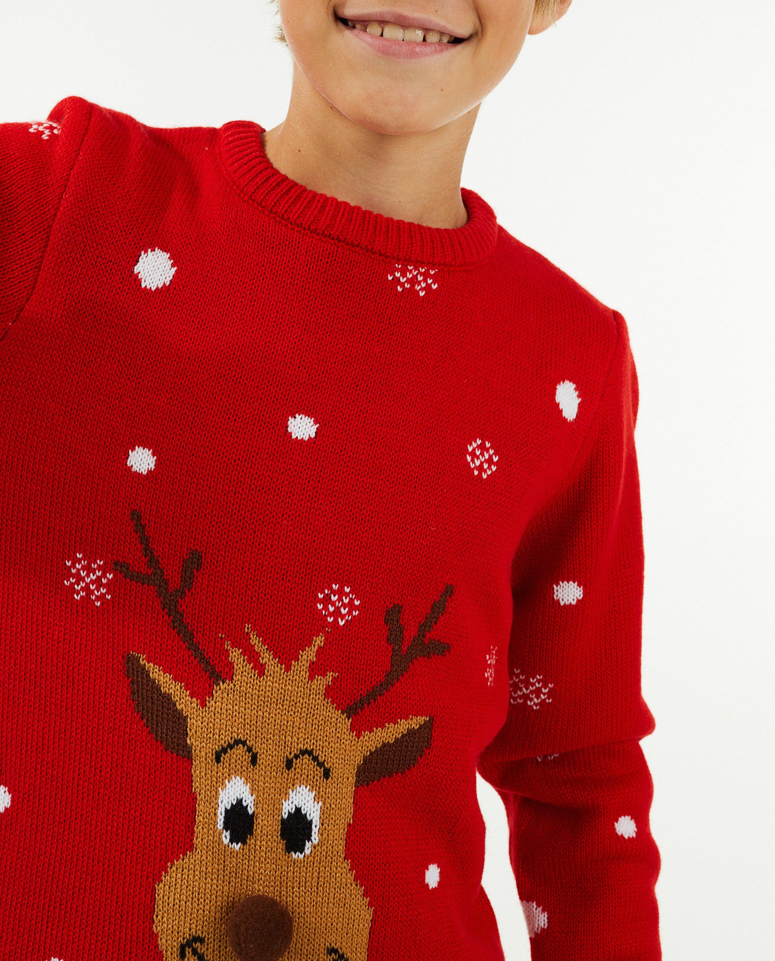 Pulls - Pull de Noël rouge, 7-14 ans