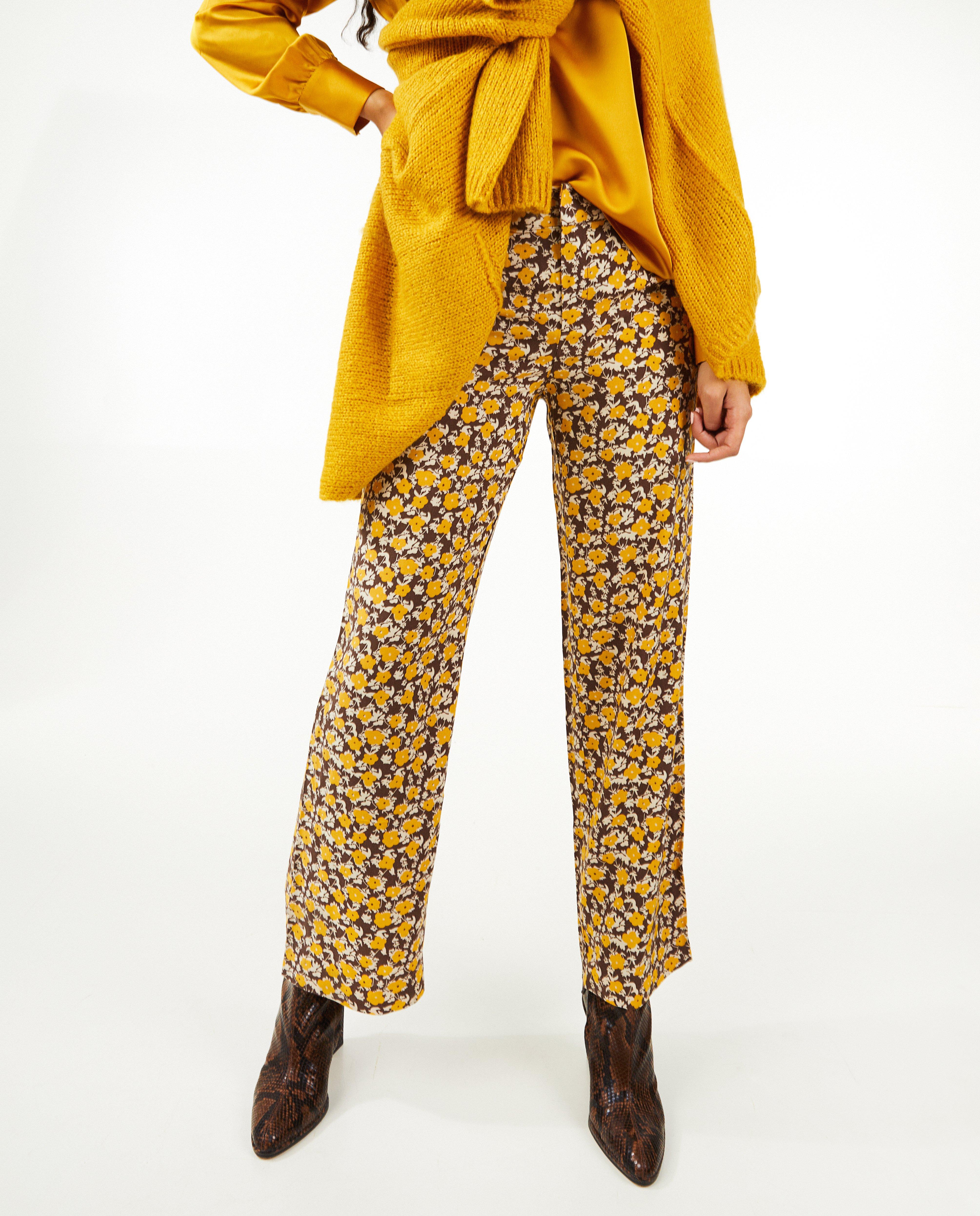 Broeken - Broek met print, wide leg fit