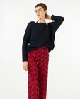 Pantalon tricoté à imprimé géométrique - null - Ella Italia