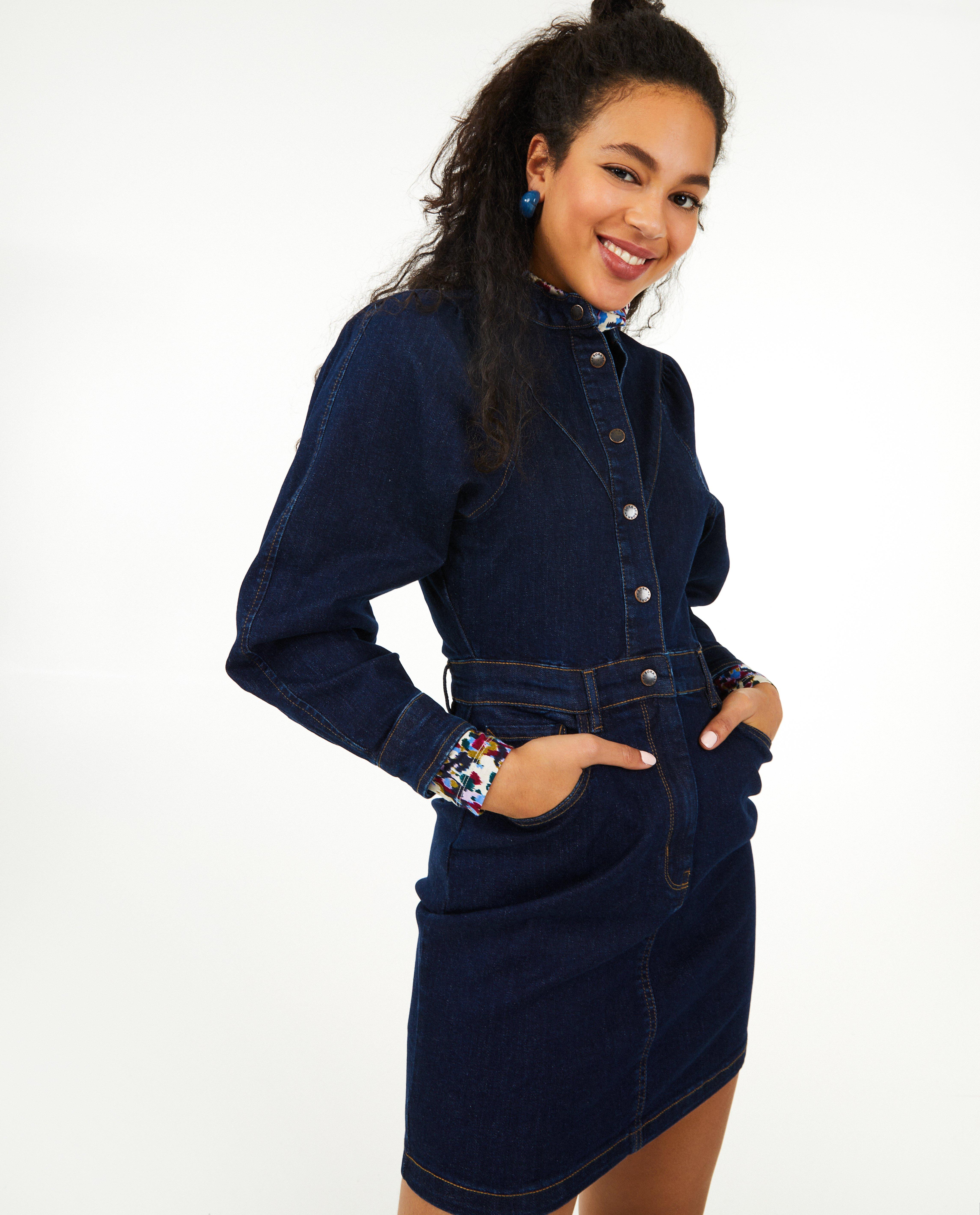 Robes - Robe en jeans bleue