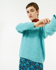 Truien - Lichtblauwe trui met rib