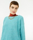 Truien - Lichtblauwe trui met rib