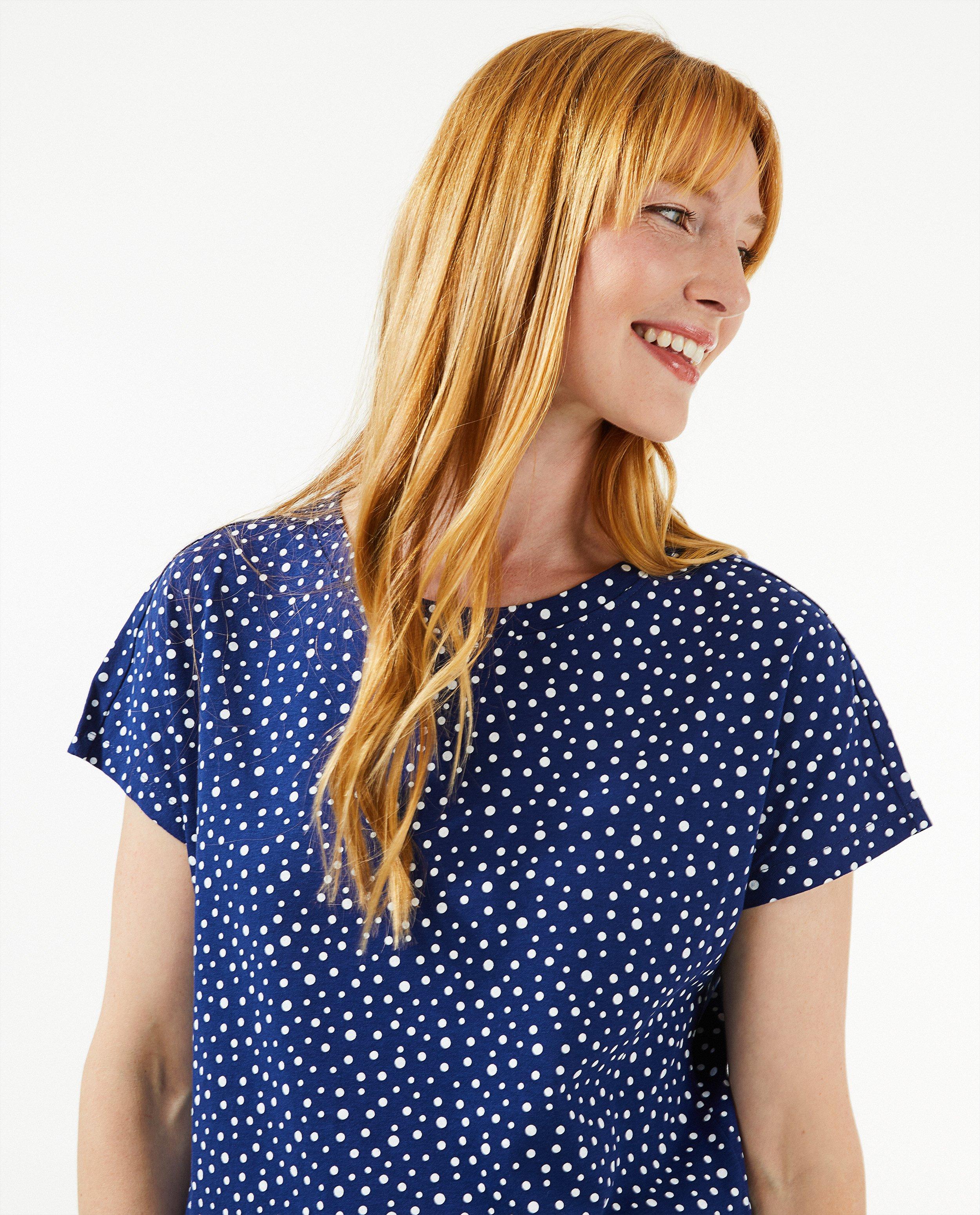 T-shirts - T-shirt bleu foncé à pois
