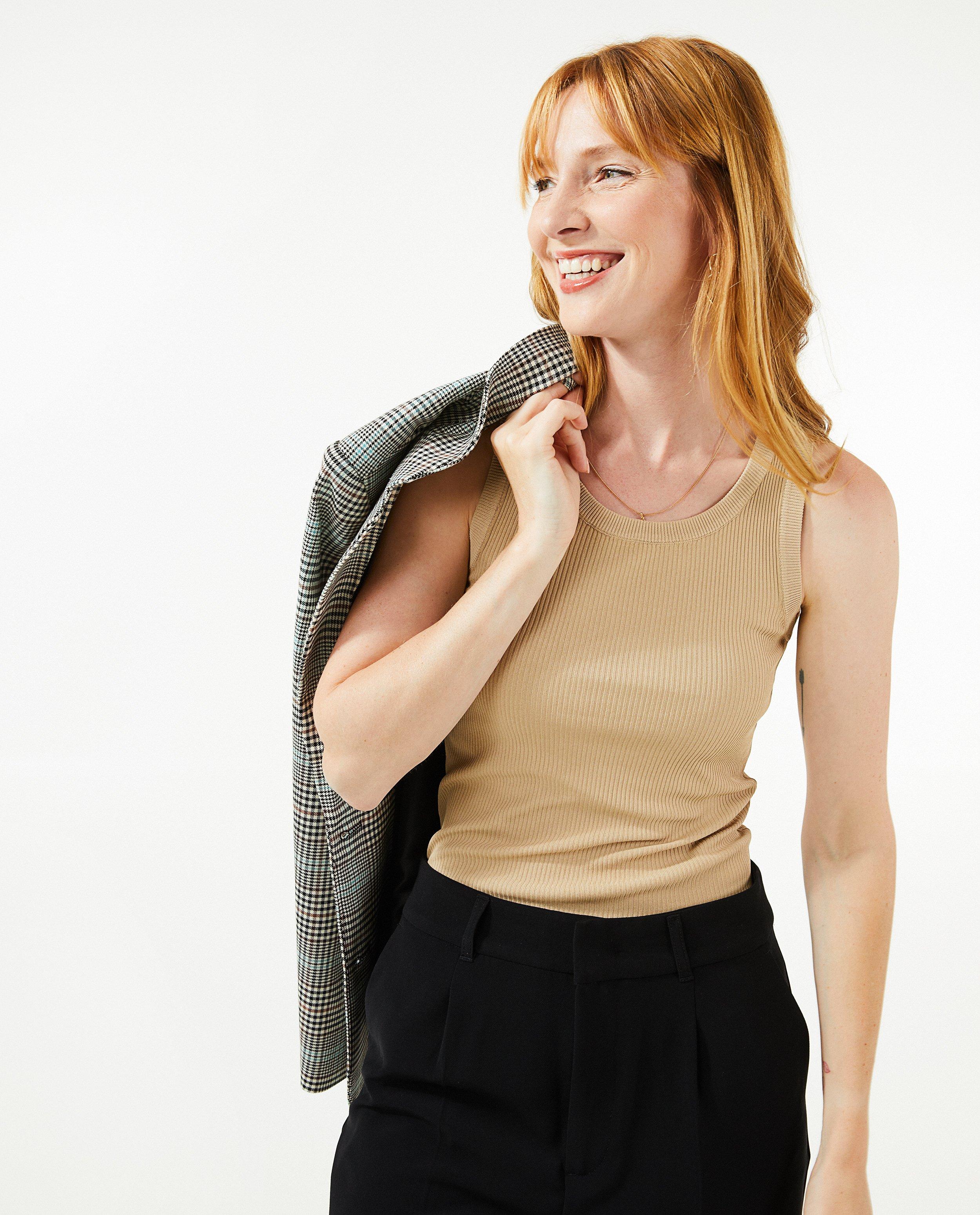 Groene tanktop met rib - Product Detail - lichtbruin - afbeelding nummer 4