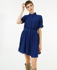 Kleedjes - Blauwe jurk met knopenrij