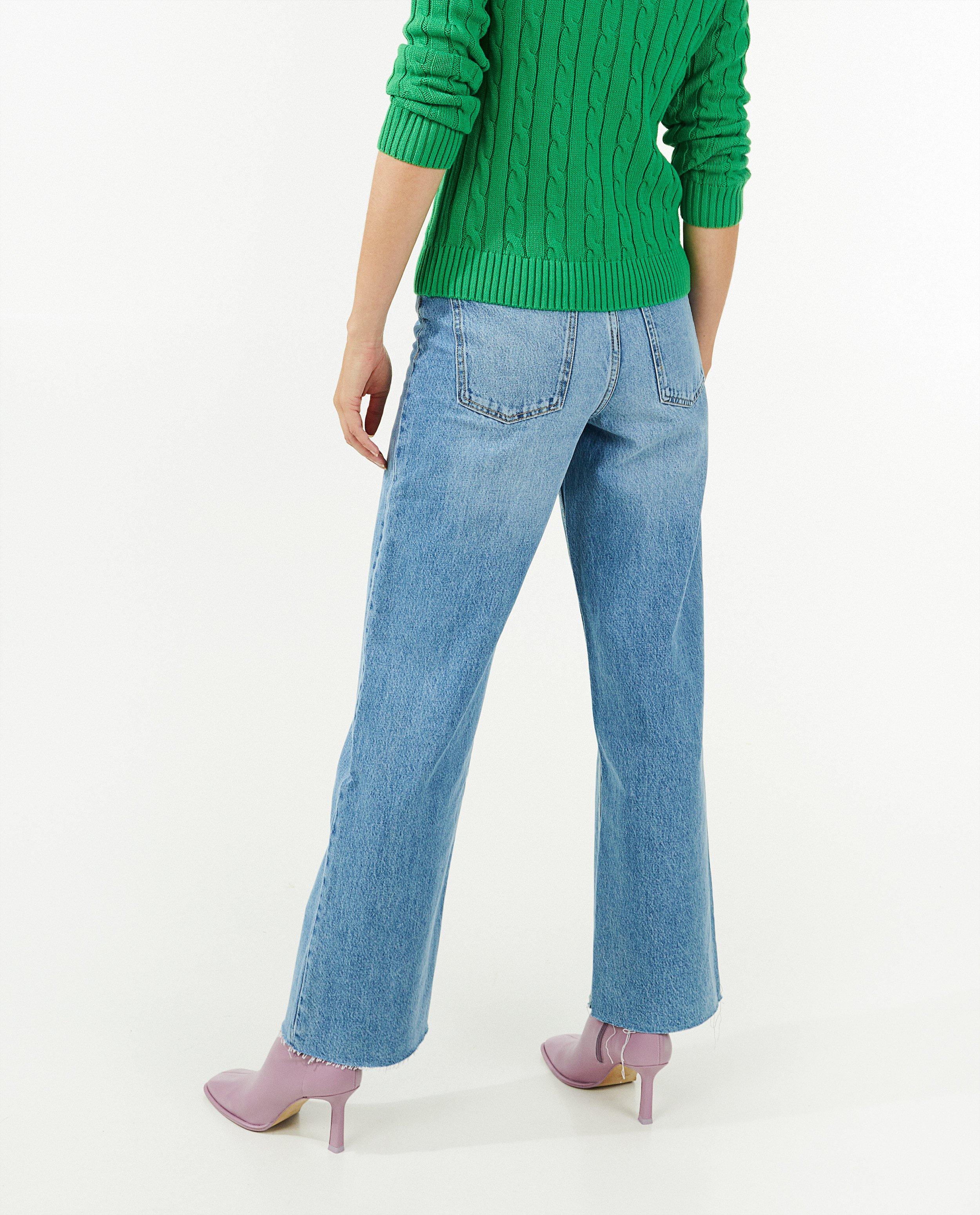 Jeans - Blauwe jeans, wide leg fit