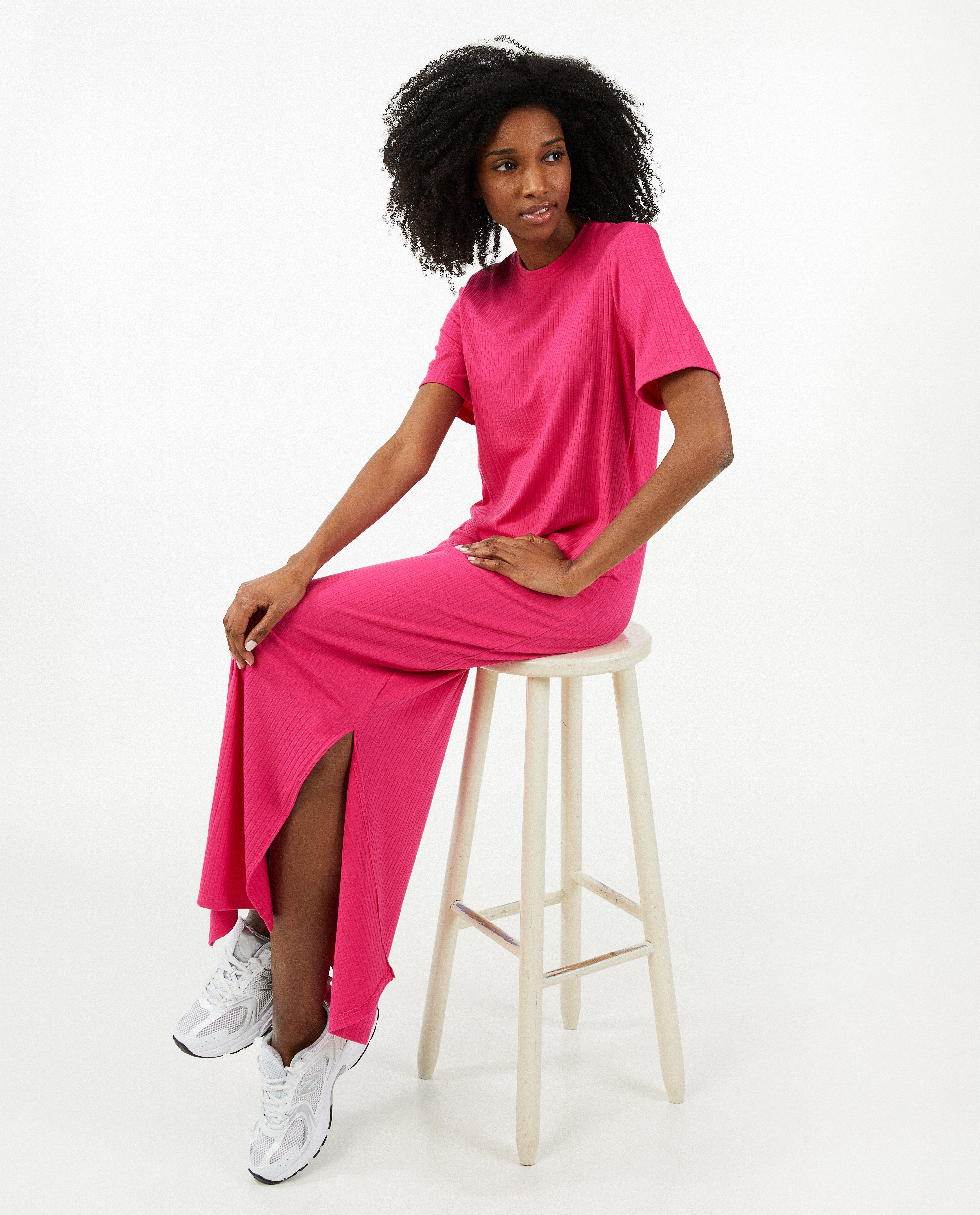 Maxi-jurk met rib - null - Pieces
