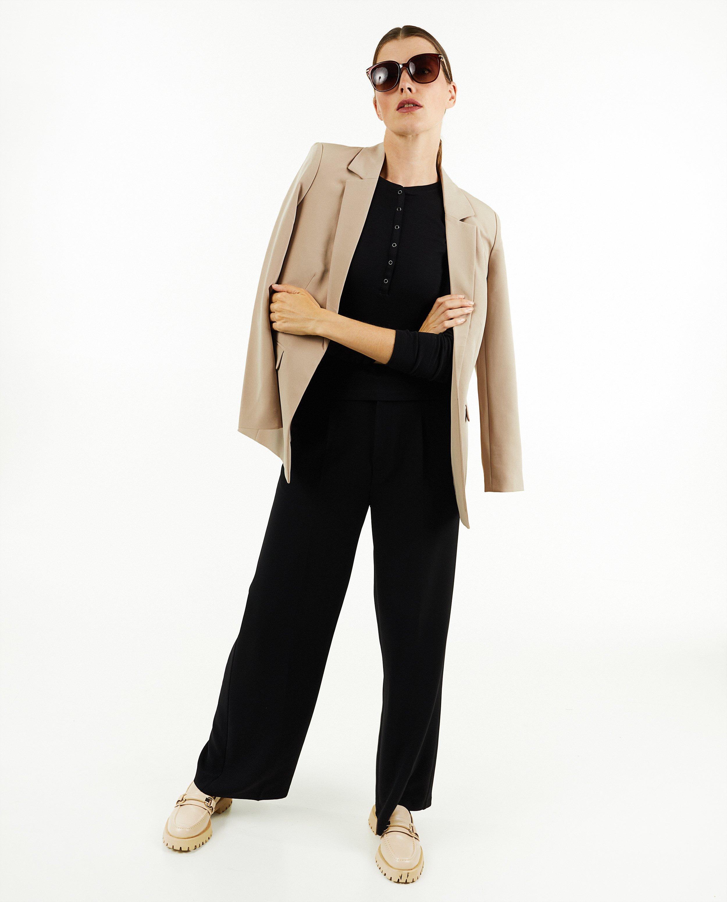 T-shirts - Paarse longsleeve met knoopjes