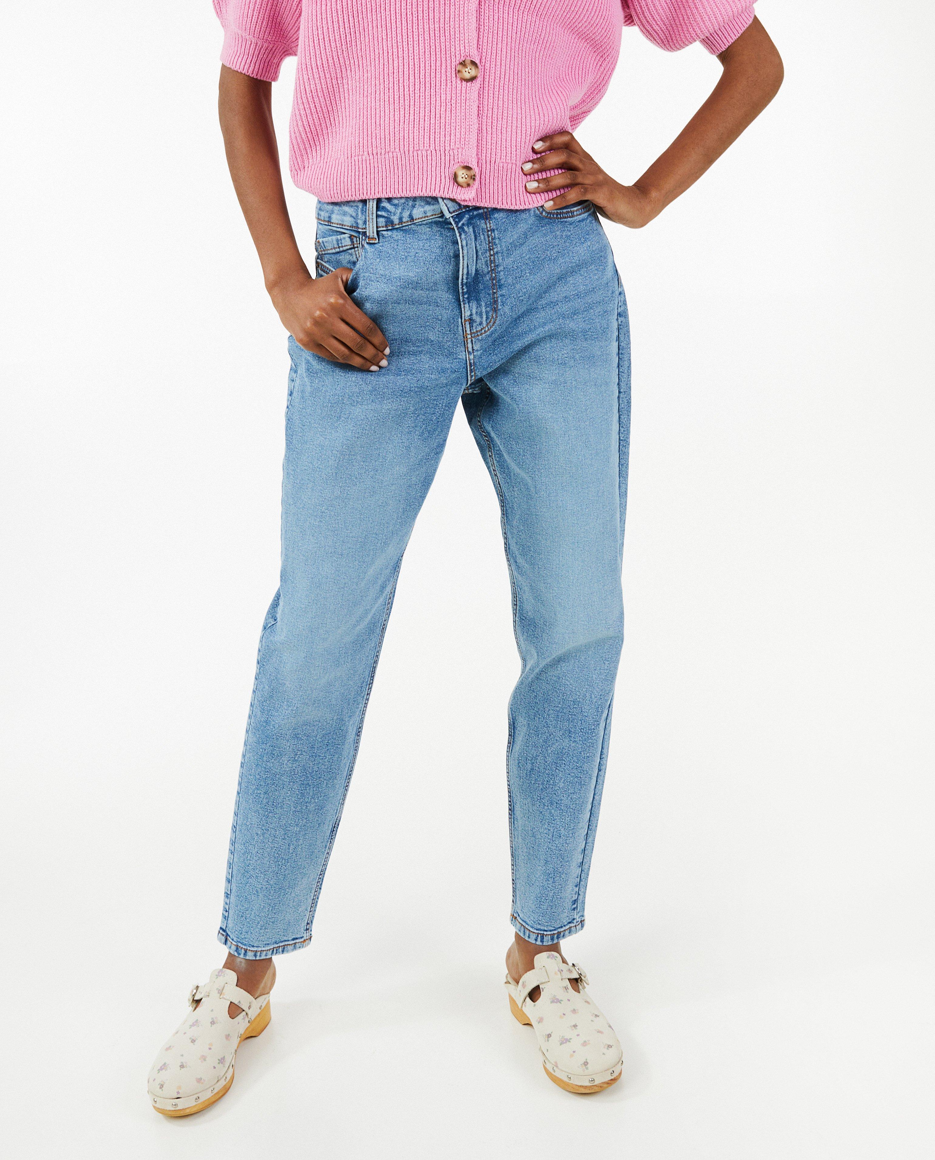 Jeans - Jeans bleu, coupe mom