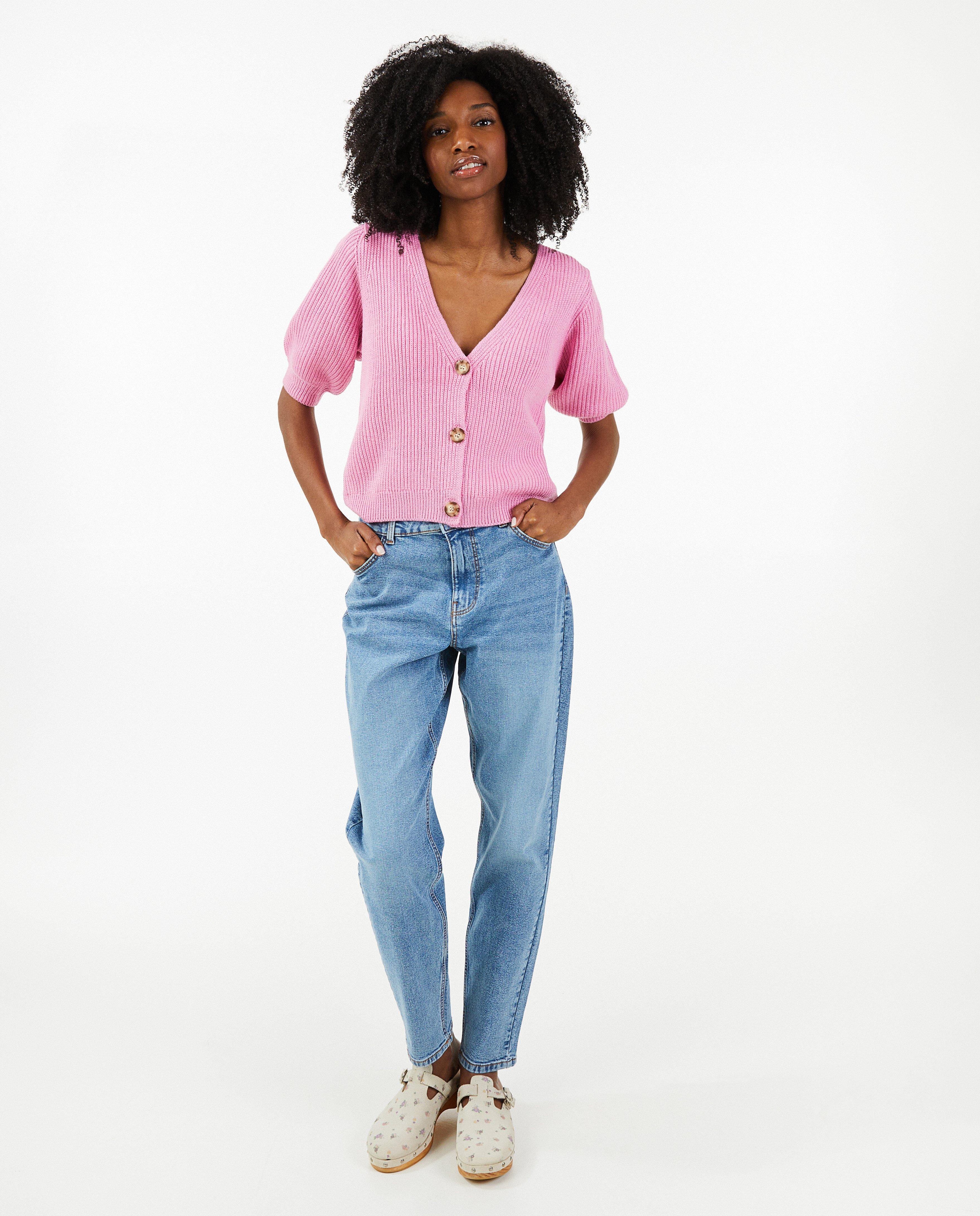 Roze cardigan met knopen - null - Pieces