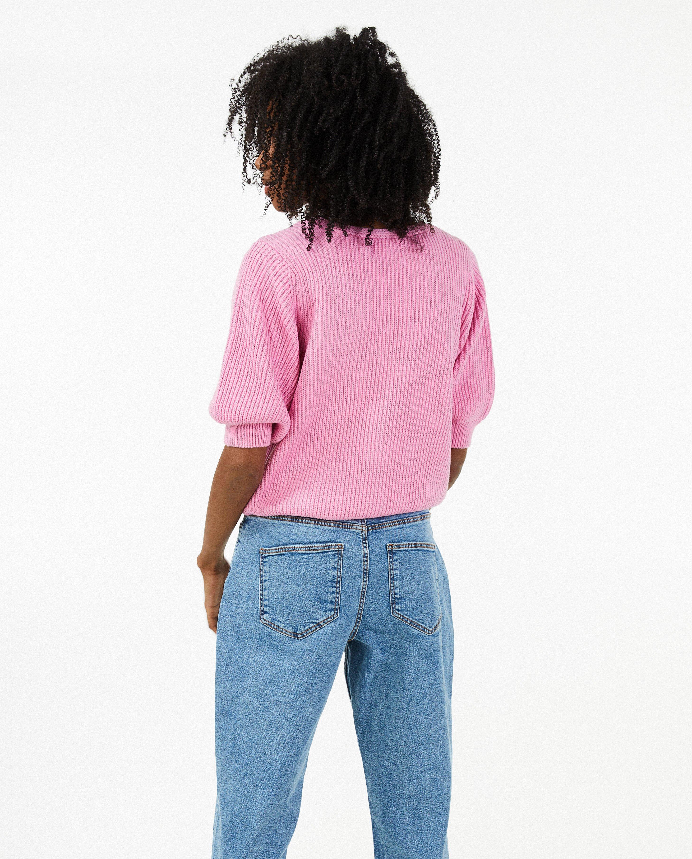 Cardigan - Roze cardigan met knopen