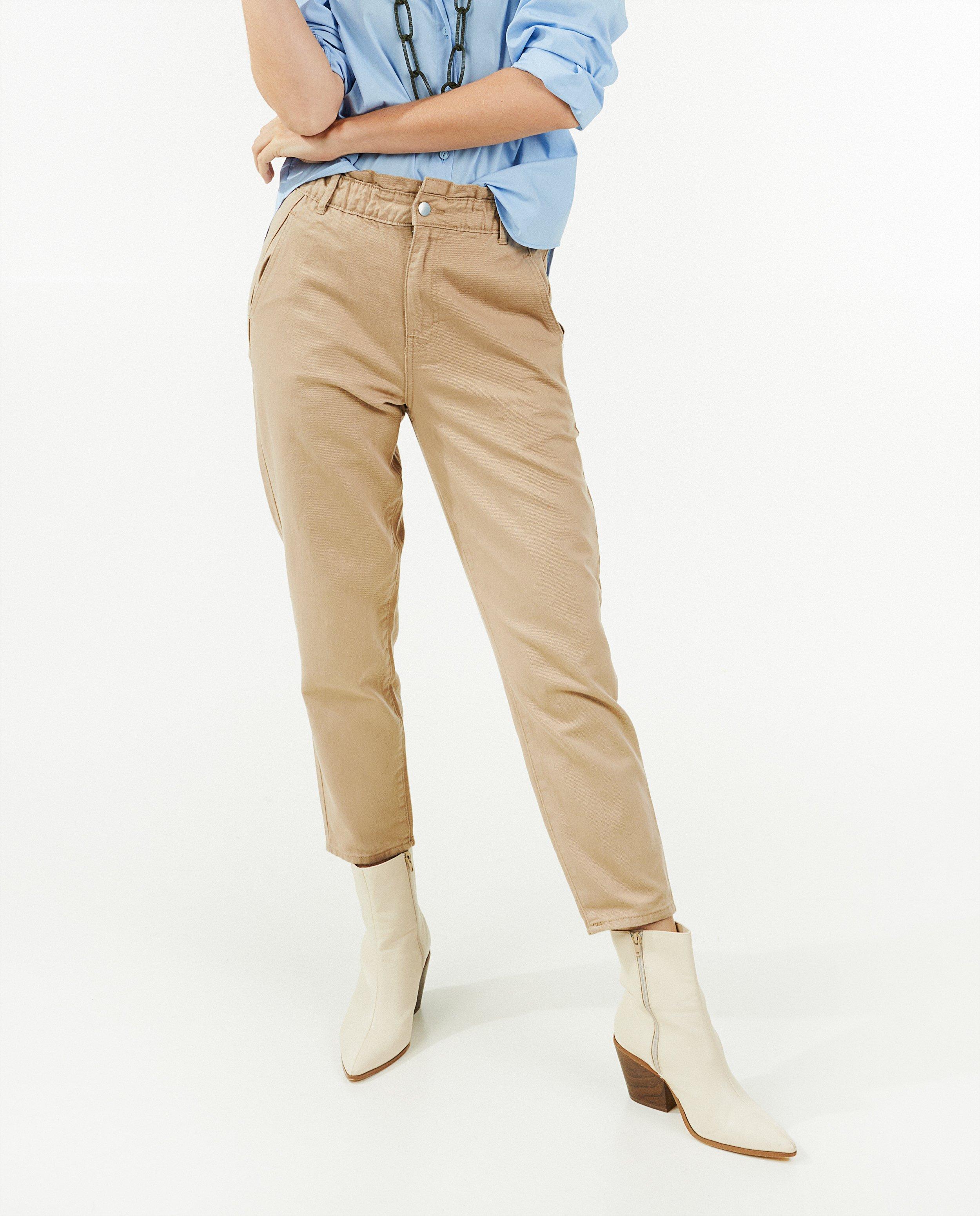 Broeken - Groene jeans, mom fit