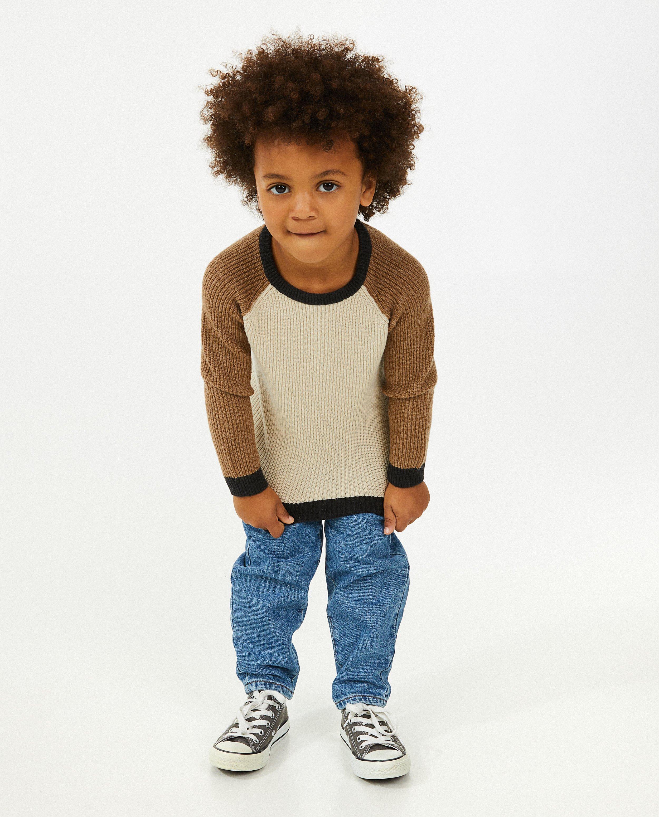 Trui met bruine mouwen - null - Kidz Nation
