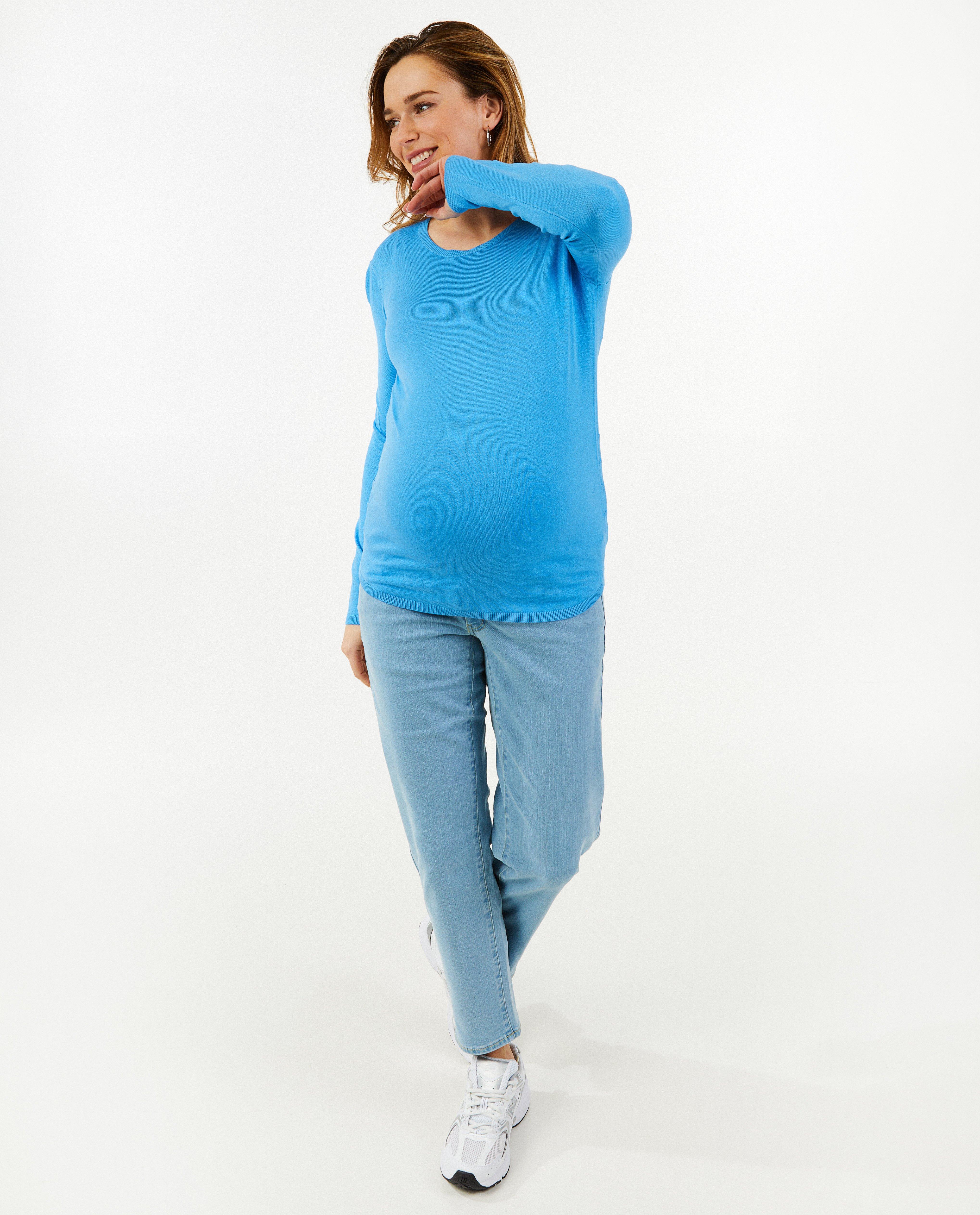 Pull bleu clair, grossesse - null - Atelier Maman