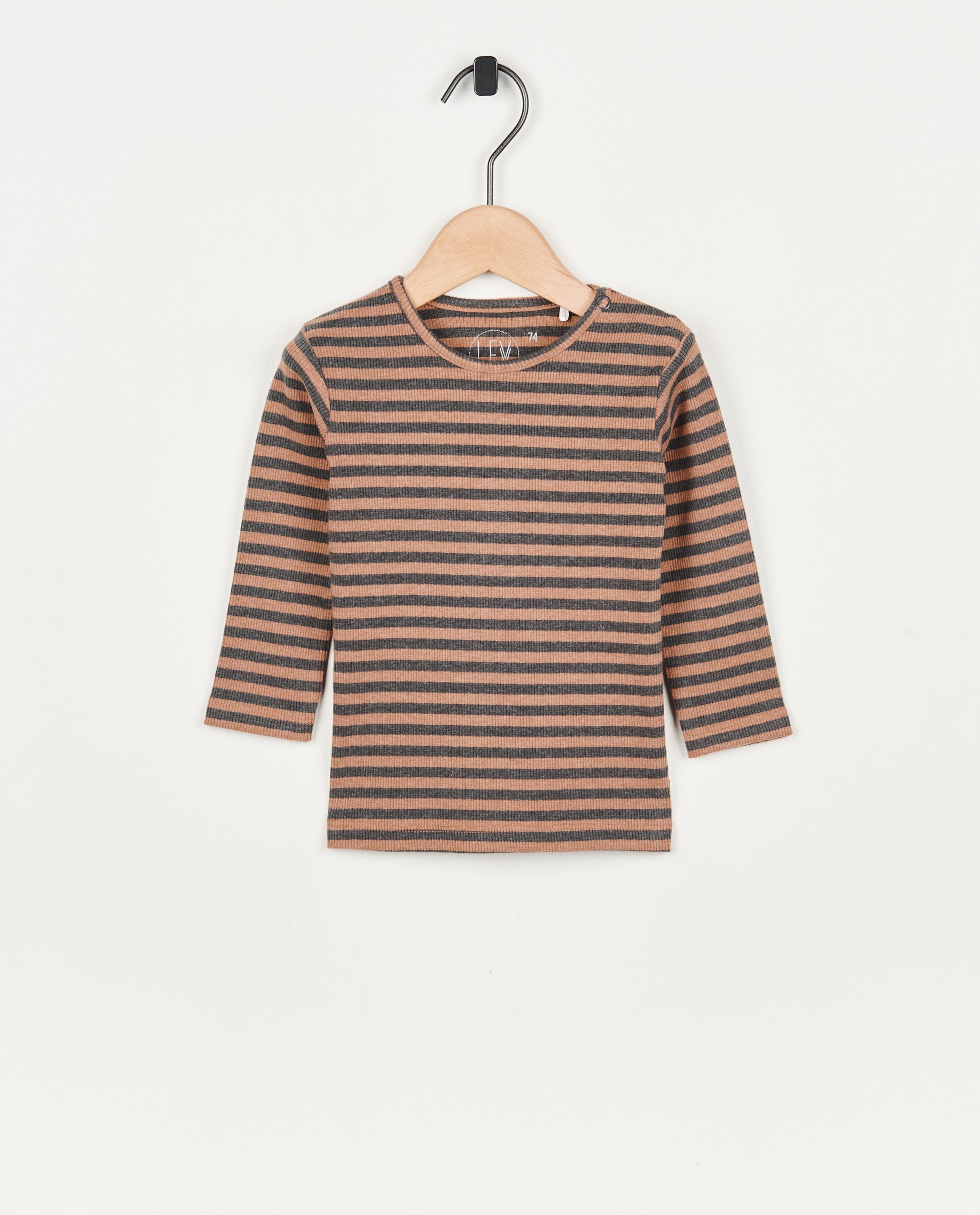 T-shirt rayé à manches longues - null - Levv