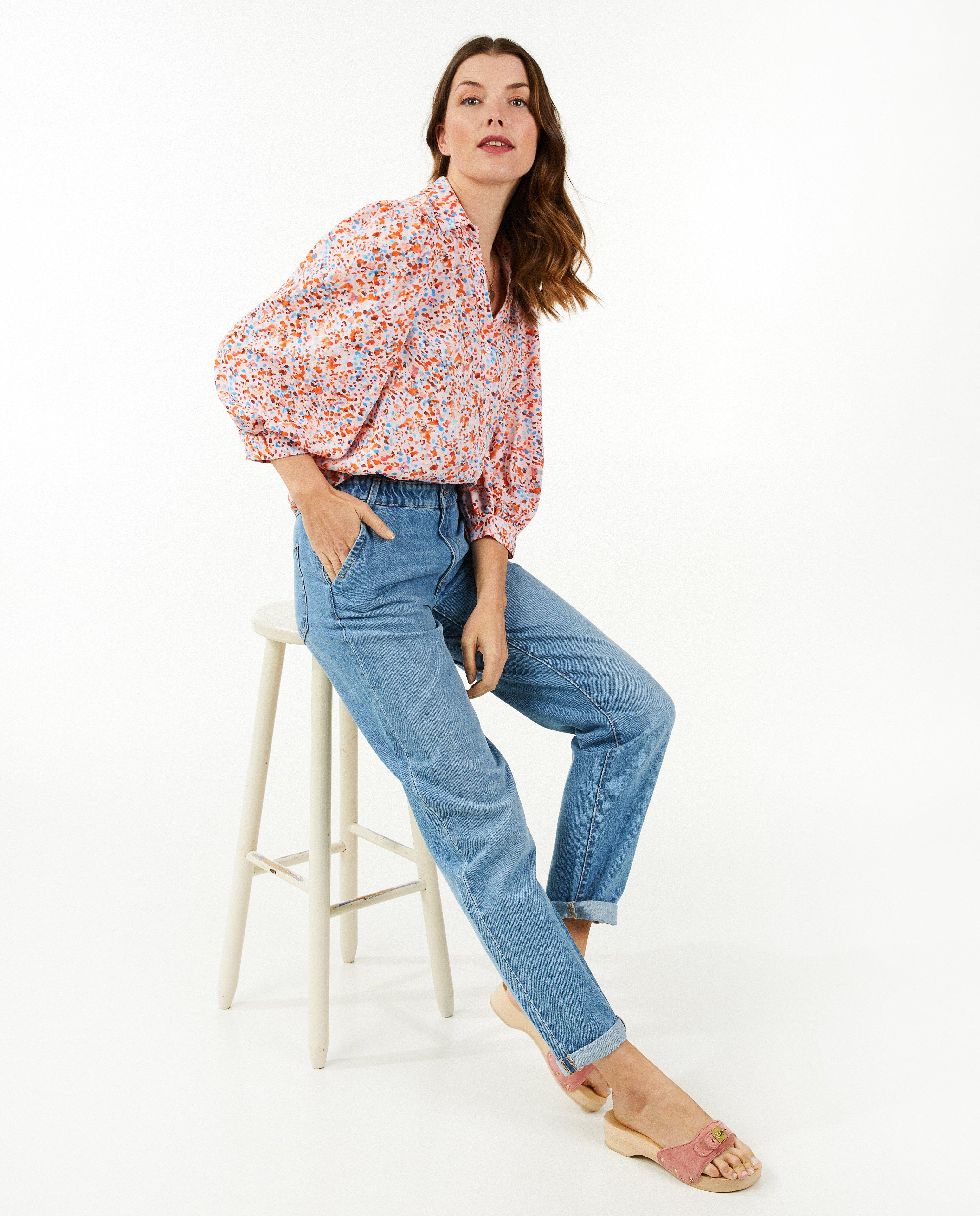 Chemises - Blouse rose à imprimé