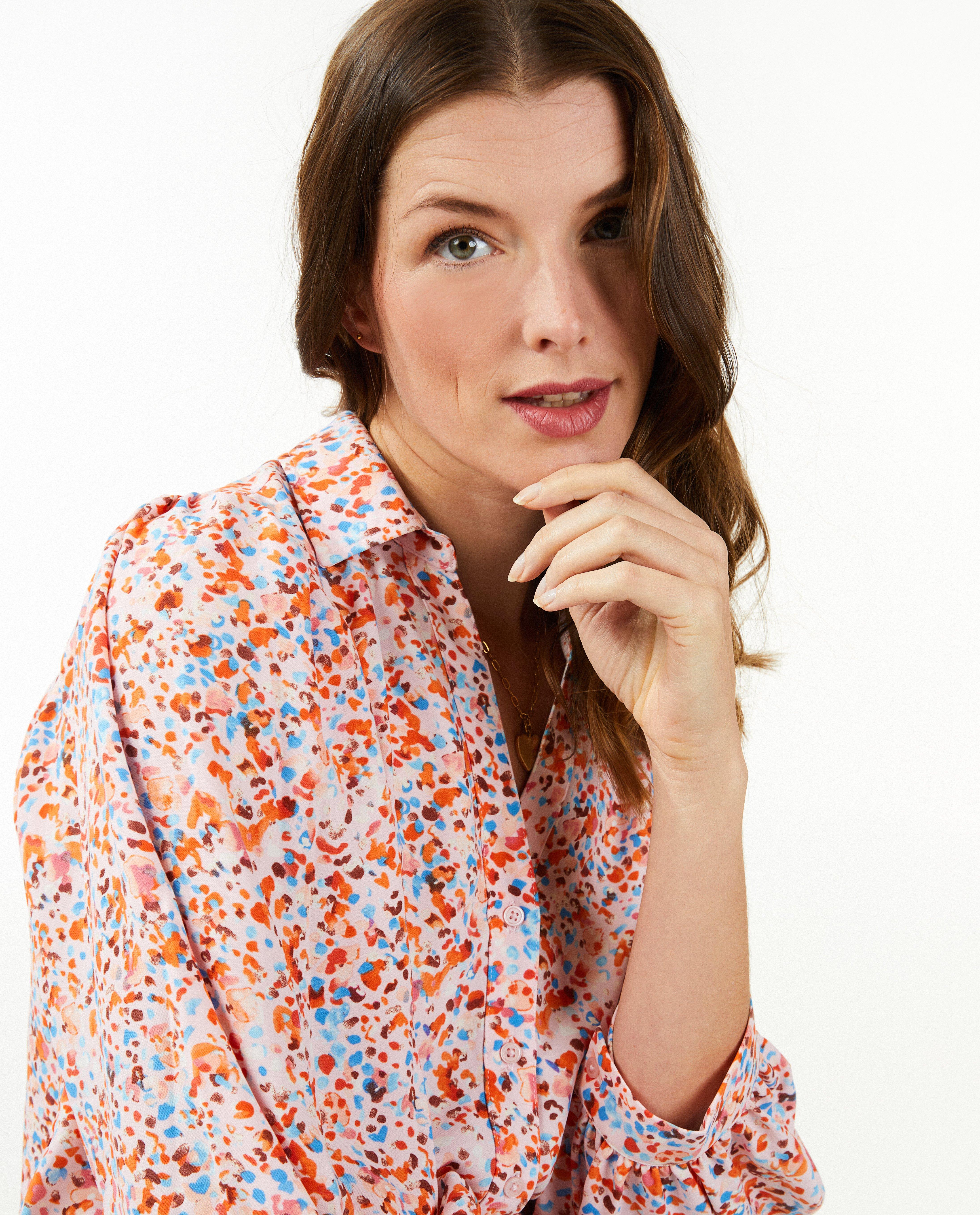 Chemises - Blouse rose à imprimé