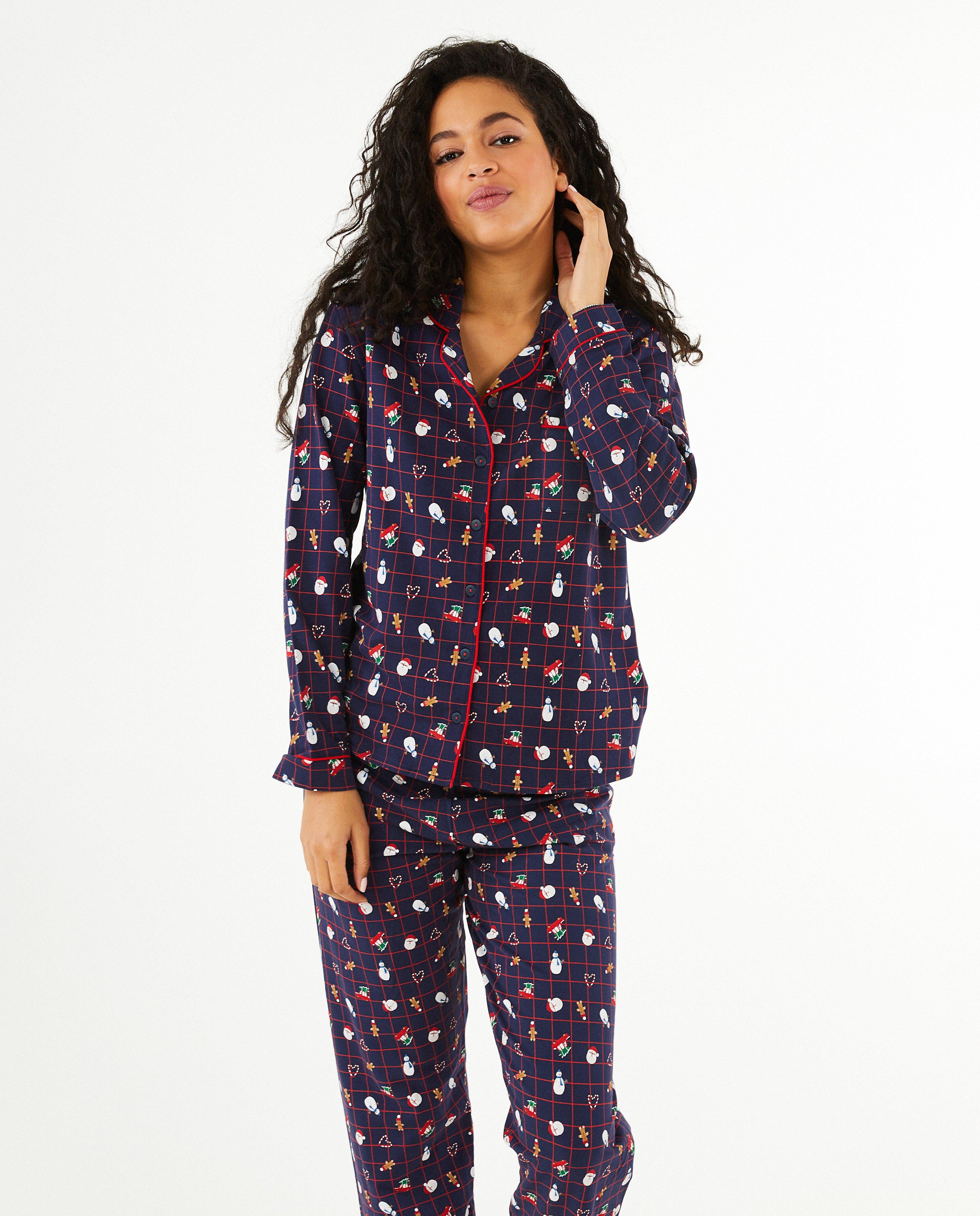 Blauwe kerstpyjama, dames - null - Familystories