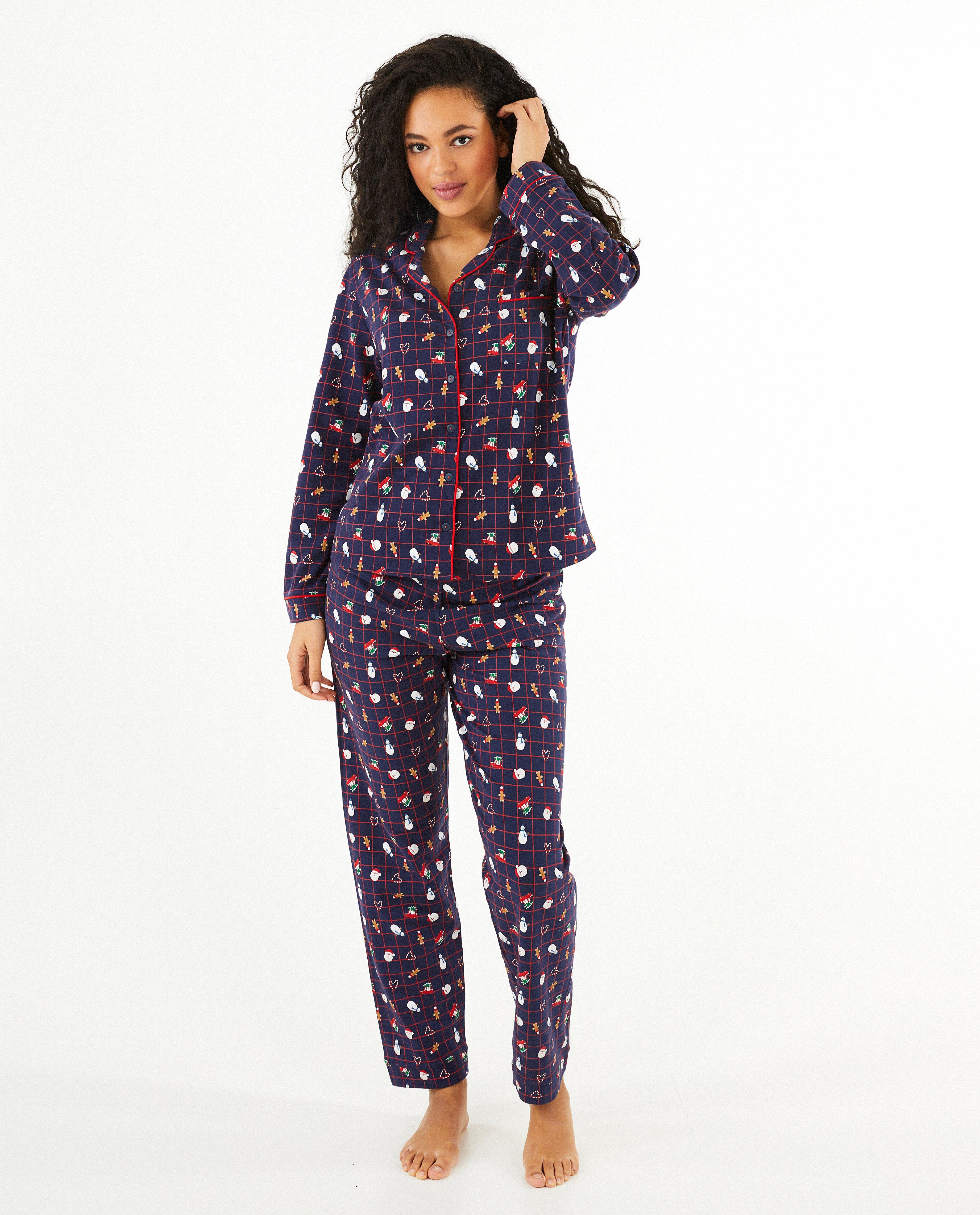 Nachtkleding - Blauwe kerstpyjama, dames