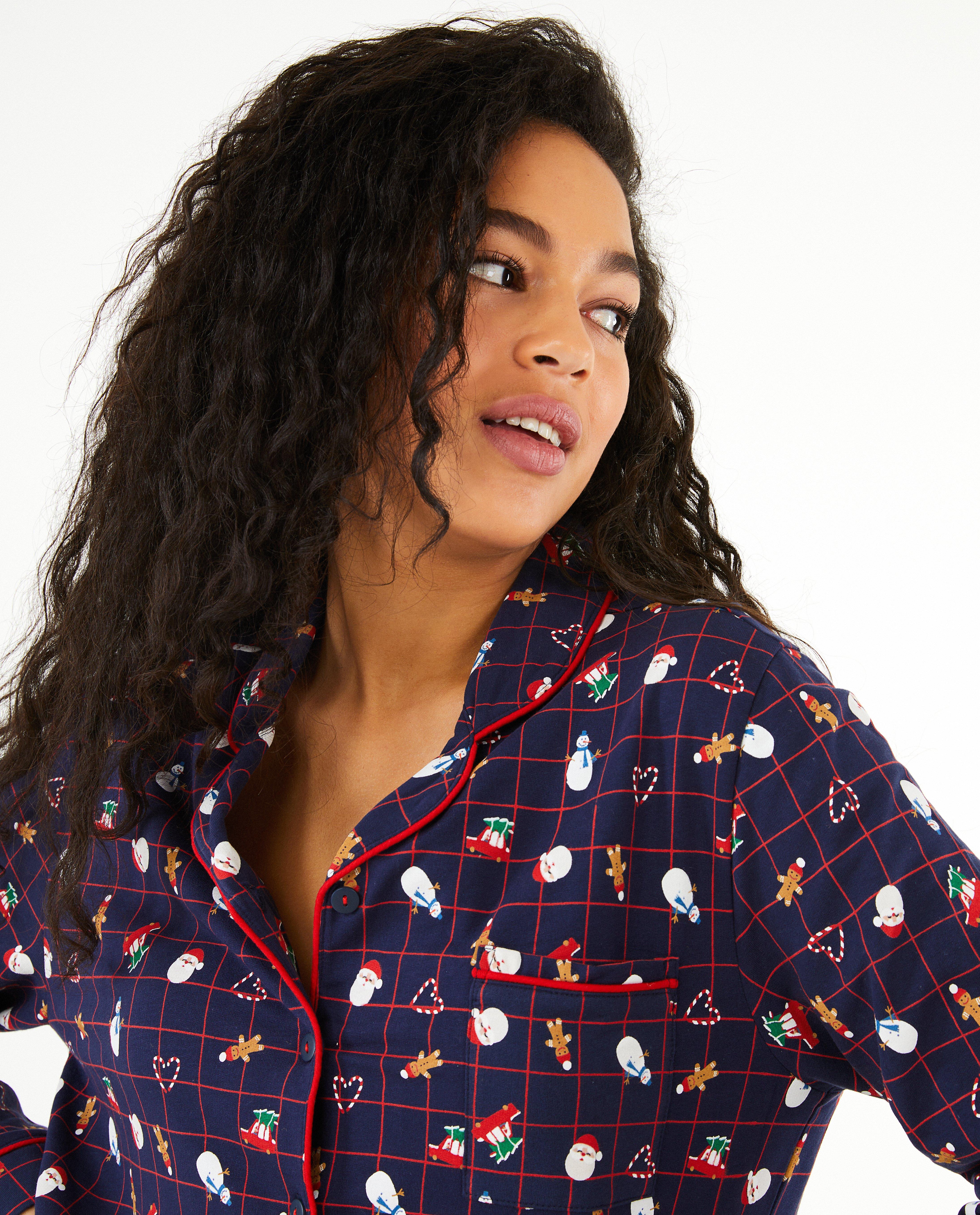 Nachtkleding - Blauwe kerstpyjama, dames