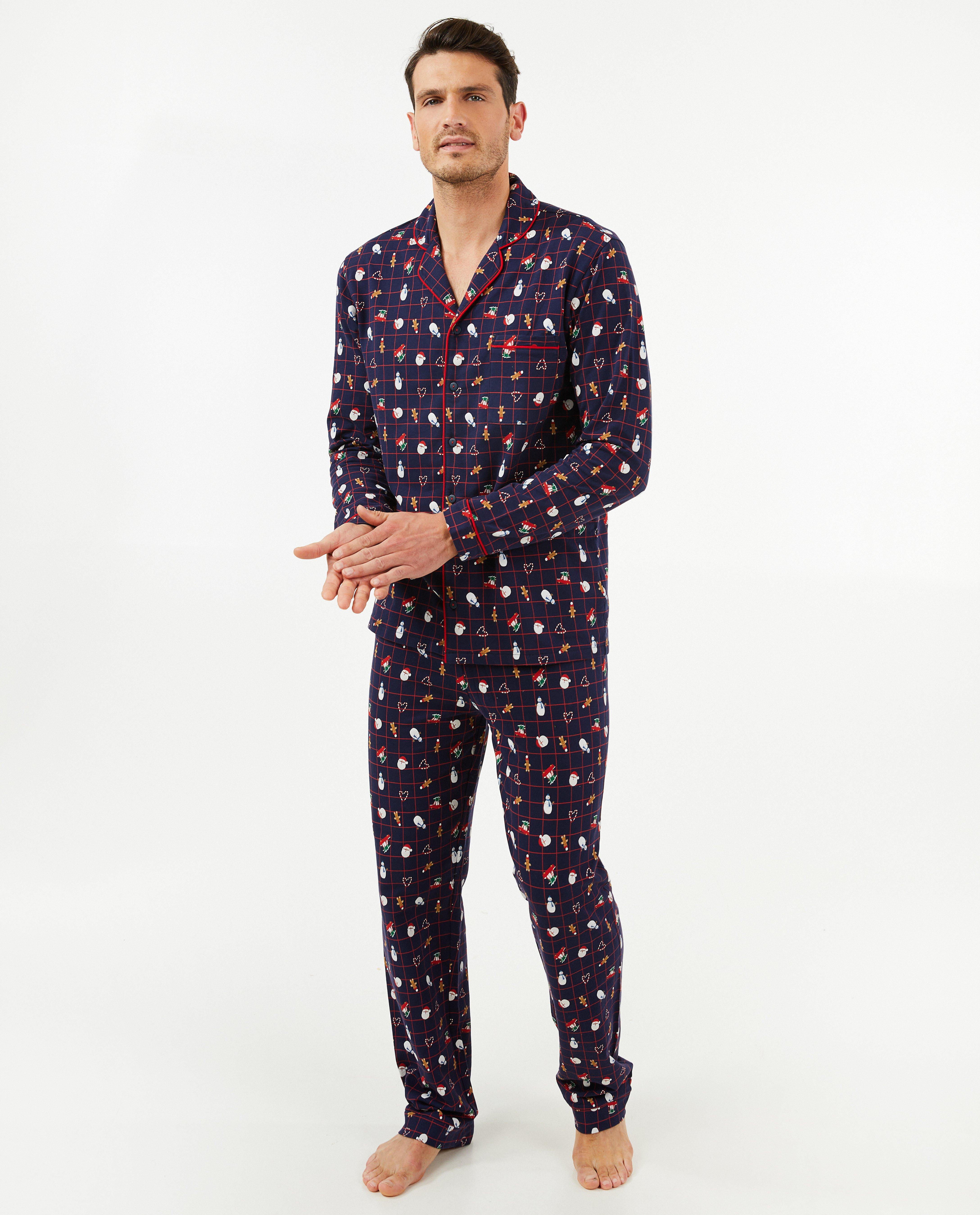 Blauwe kerstpyjama, heren - null - Familystories