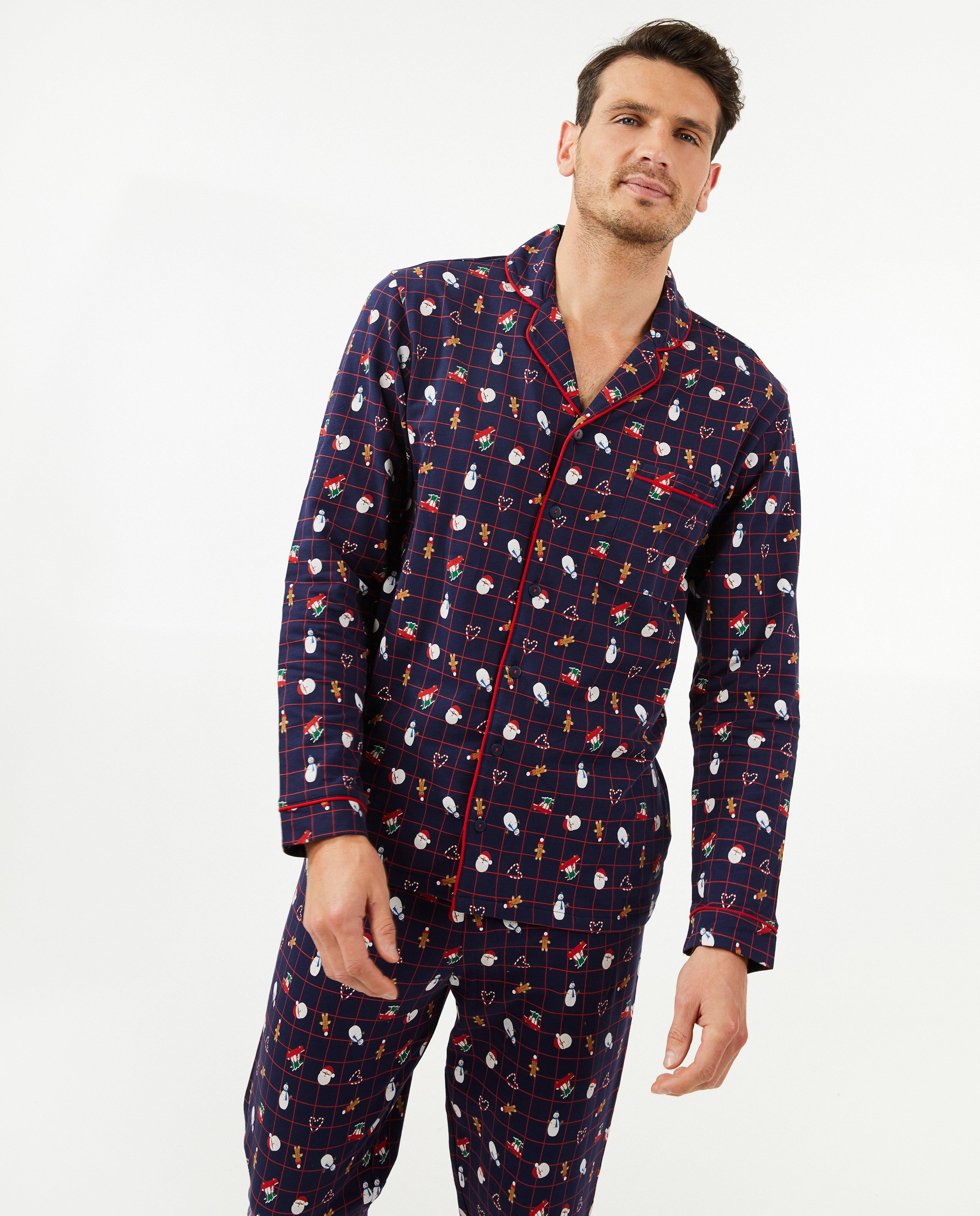 Nachtkleding - Blauwe kerstpyjama, heren
