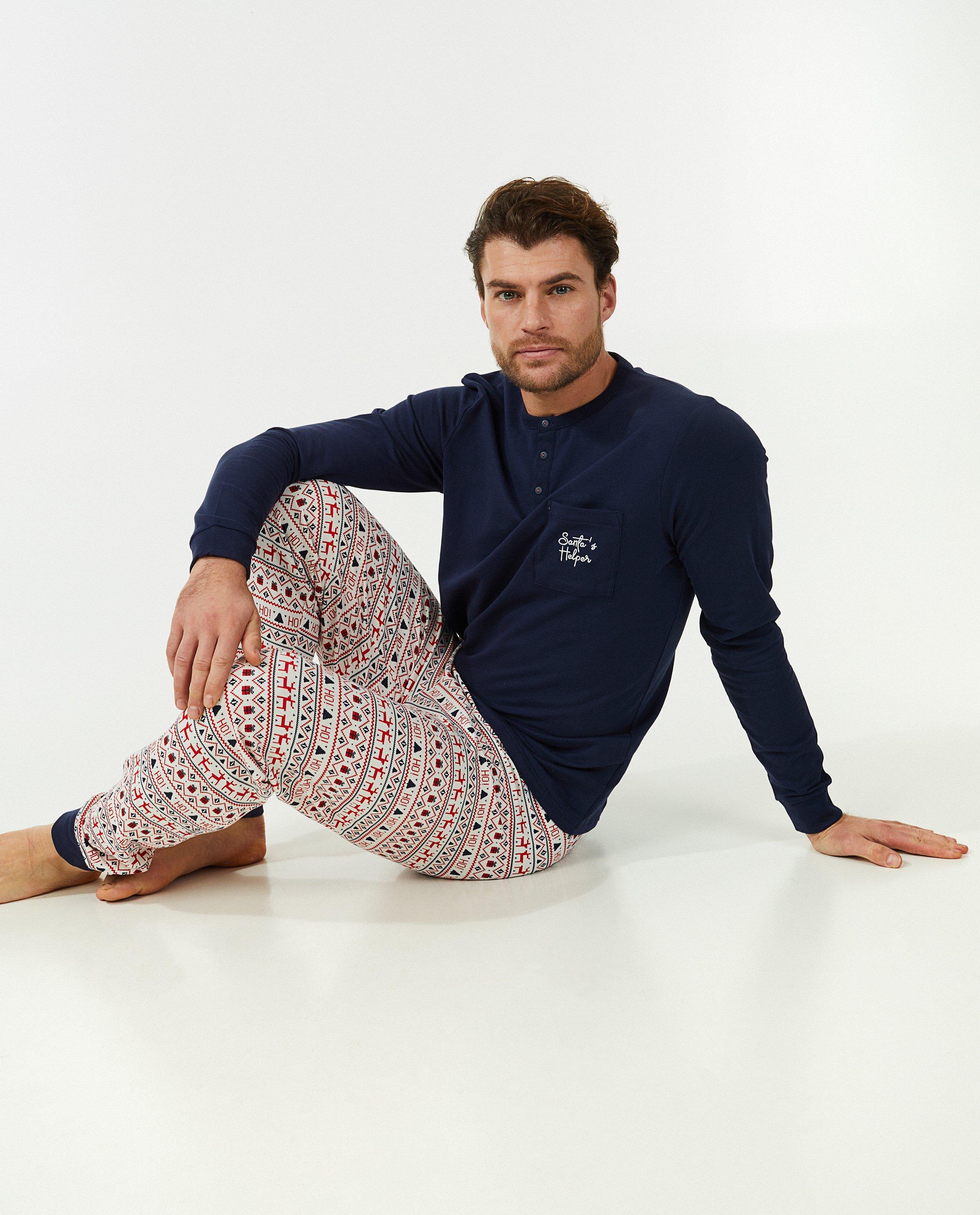 Blauwe kerstpyjama heren Familystories JBC Belgie Belgie
